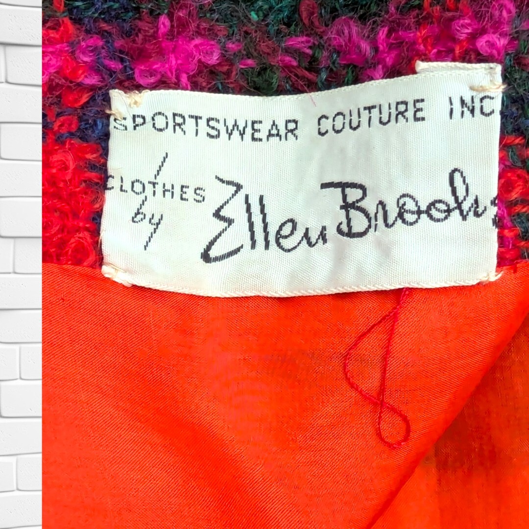 Vintage Ellen Brooke Sportswear Couture Inc 3 Piece Plaid Skirt Suit Boucle Wool