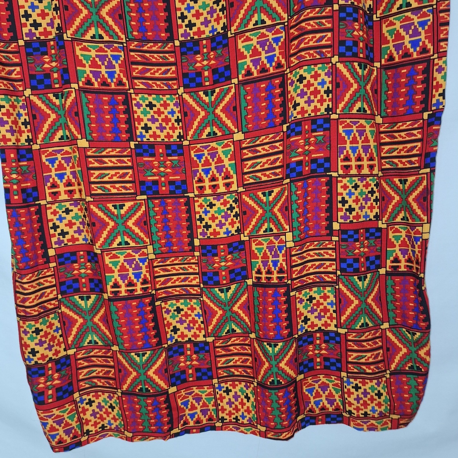 Vintage 90s Betsy Lauren Patchwork Tapestry Dress Back Bow Cutout Art Teacher 22