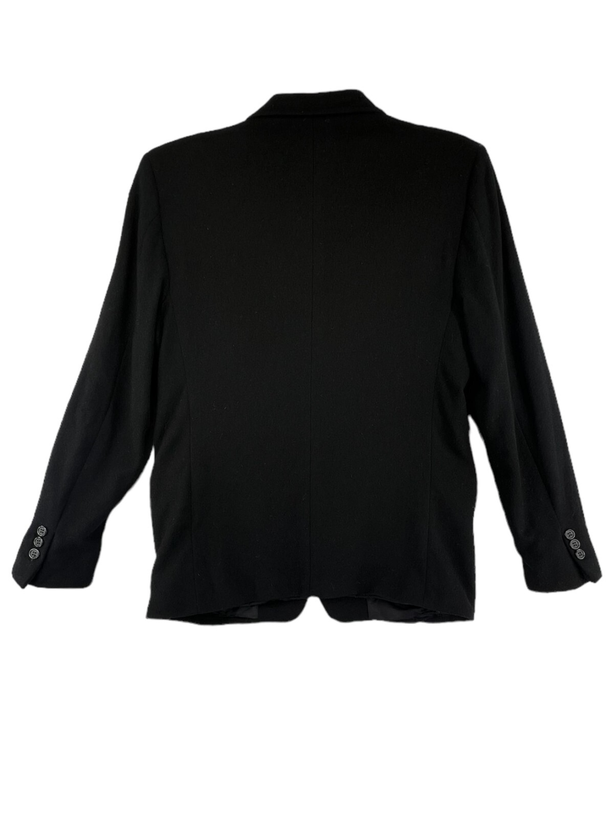 VTG Bretton Place Women Size Blazer Black 3 Pocket Notched Lapel Wool