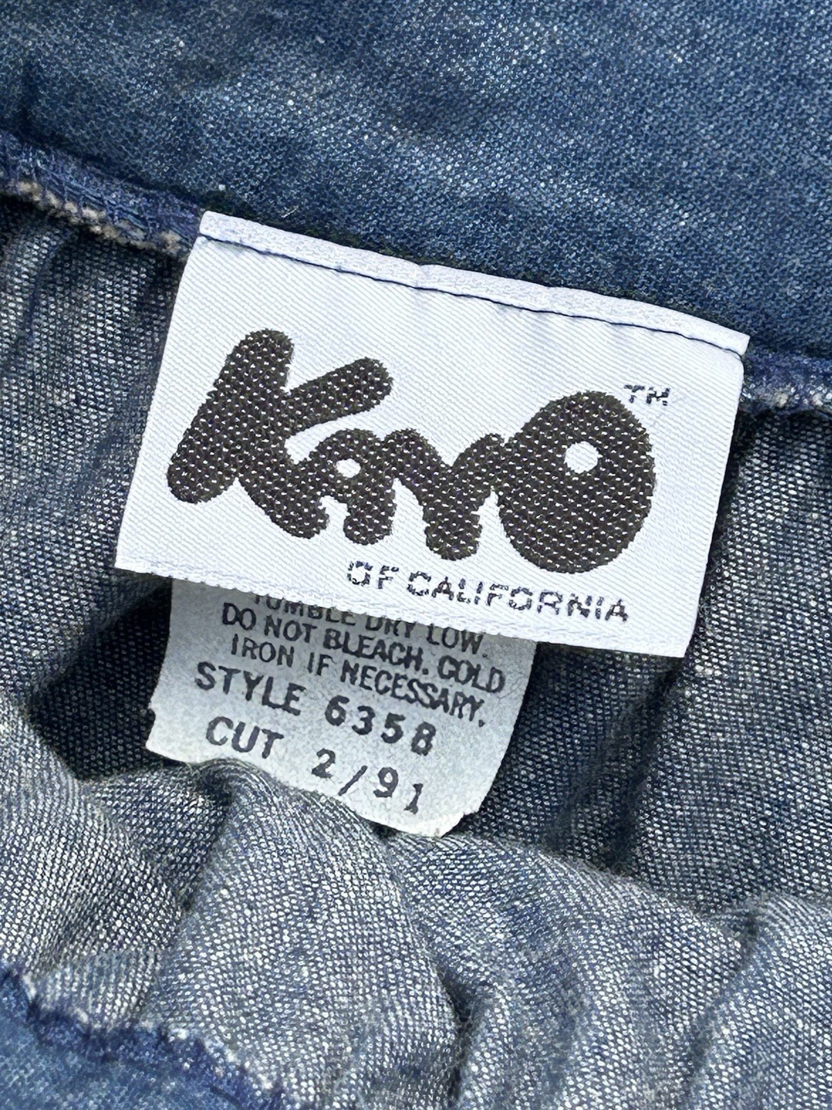Vintage 80-90s Kayo Of California Button Zipper Blue Skirt Dress