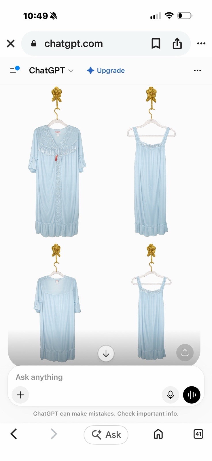 NWT Vintage Sindrella Blue Lace Peignoir Set Nightgown Robe Large