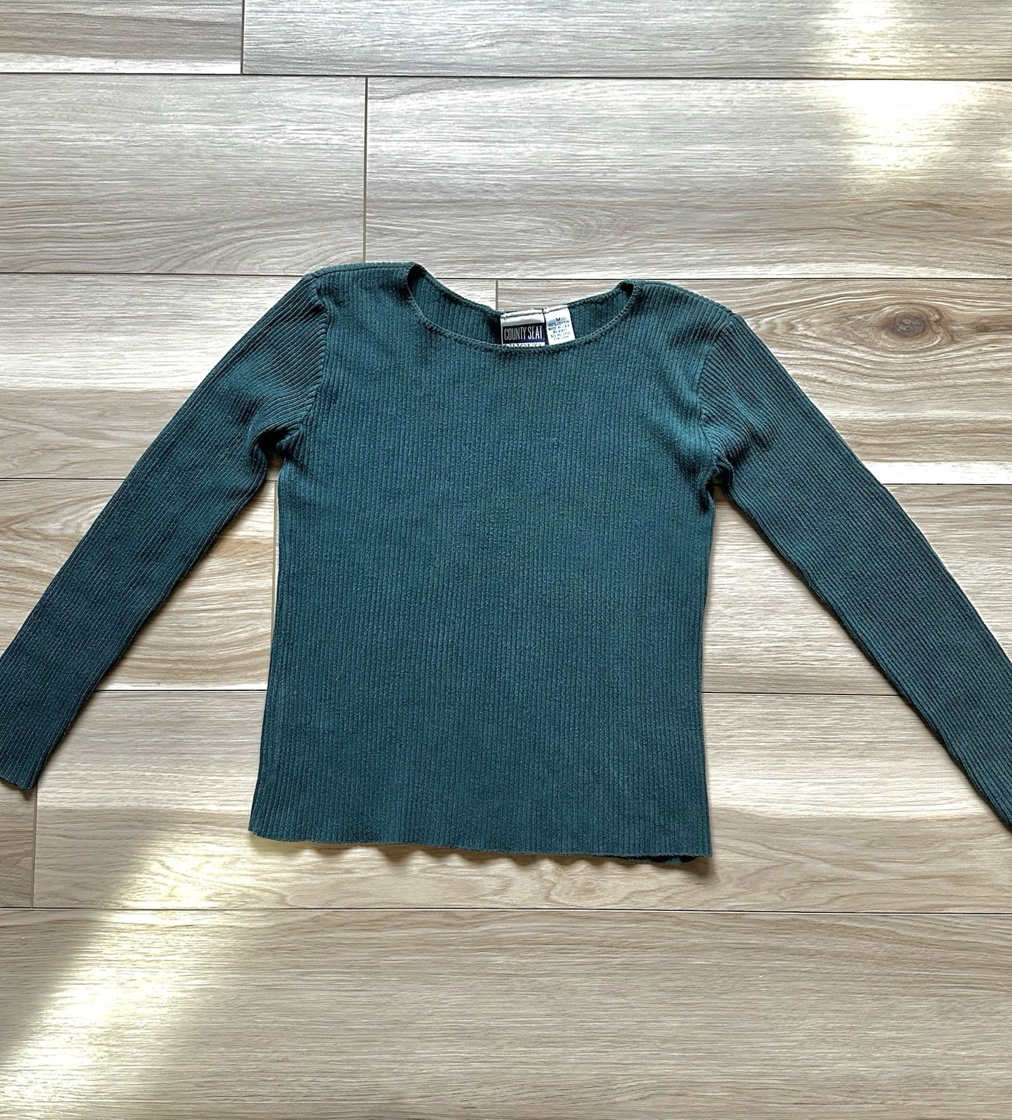 Nuovo County Seat Shirt Womens Medium Green Long Sleeve Vintage Top