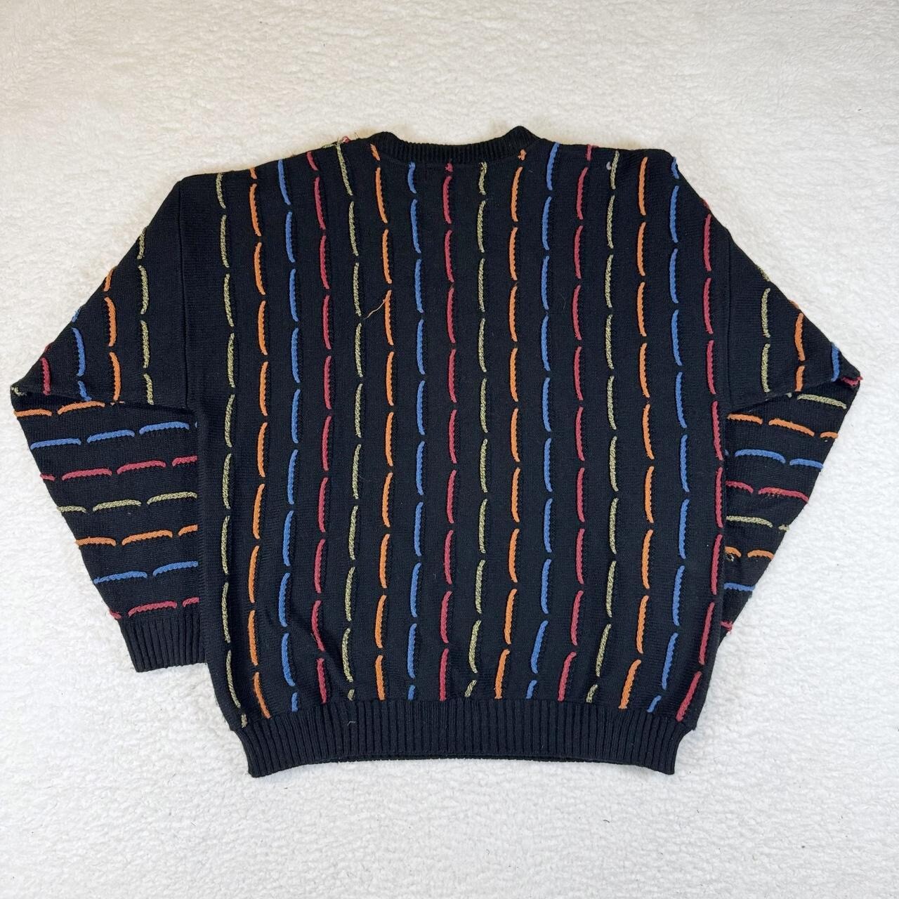 Vintage 80s/90s Colorful Stitched Knit Sweater • M