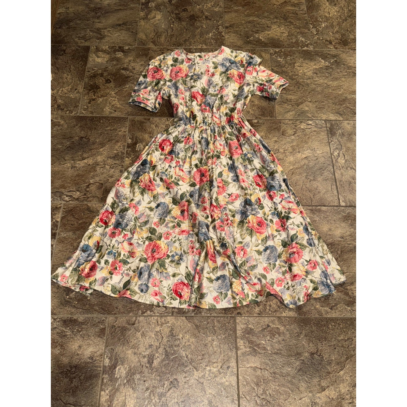 Vintage Saks Fifth Avenue The Kollection Floral Midi Cottagecore Dress Size 8