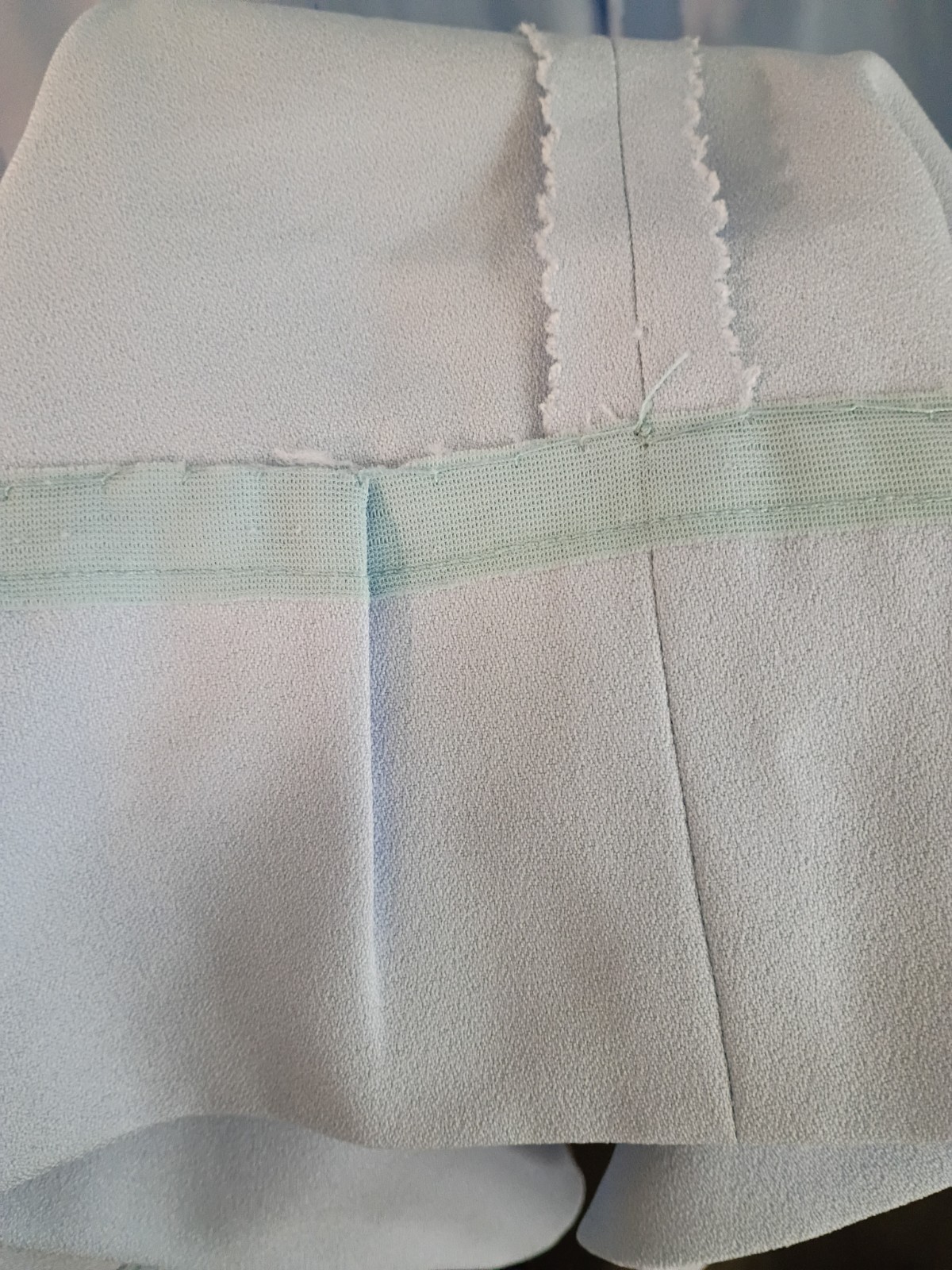 1960s Vintage Powder Blue Mid Length Dress Handsewn
