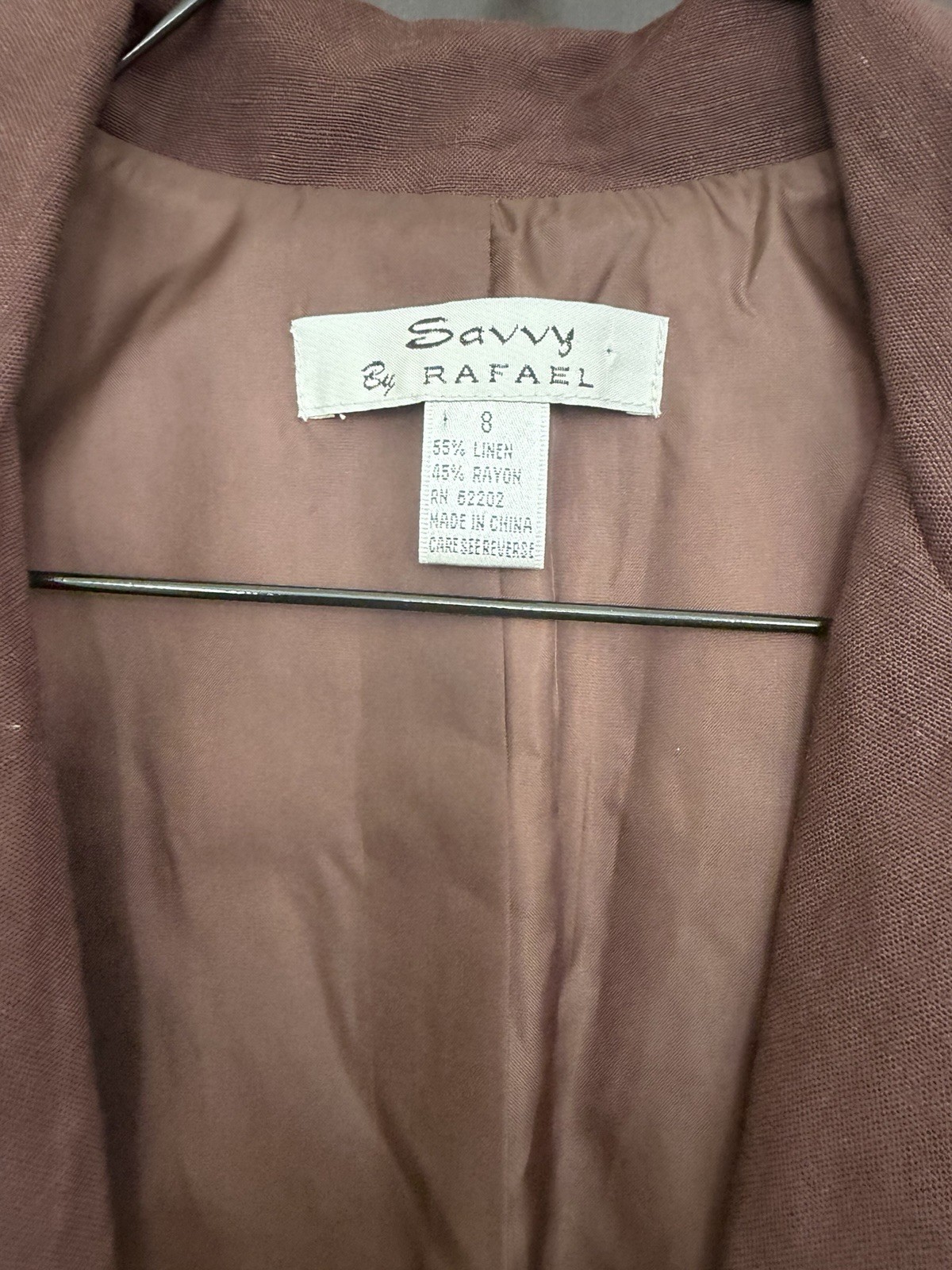 Vintage Savvy by Rafael Women’s Brown & White Blazer Size 8