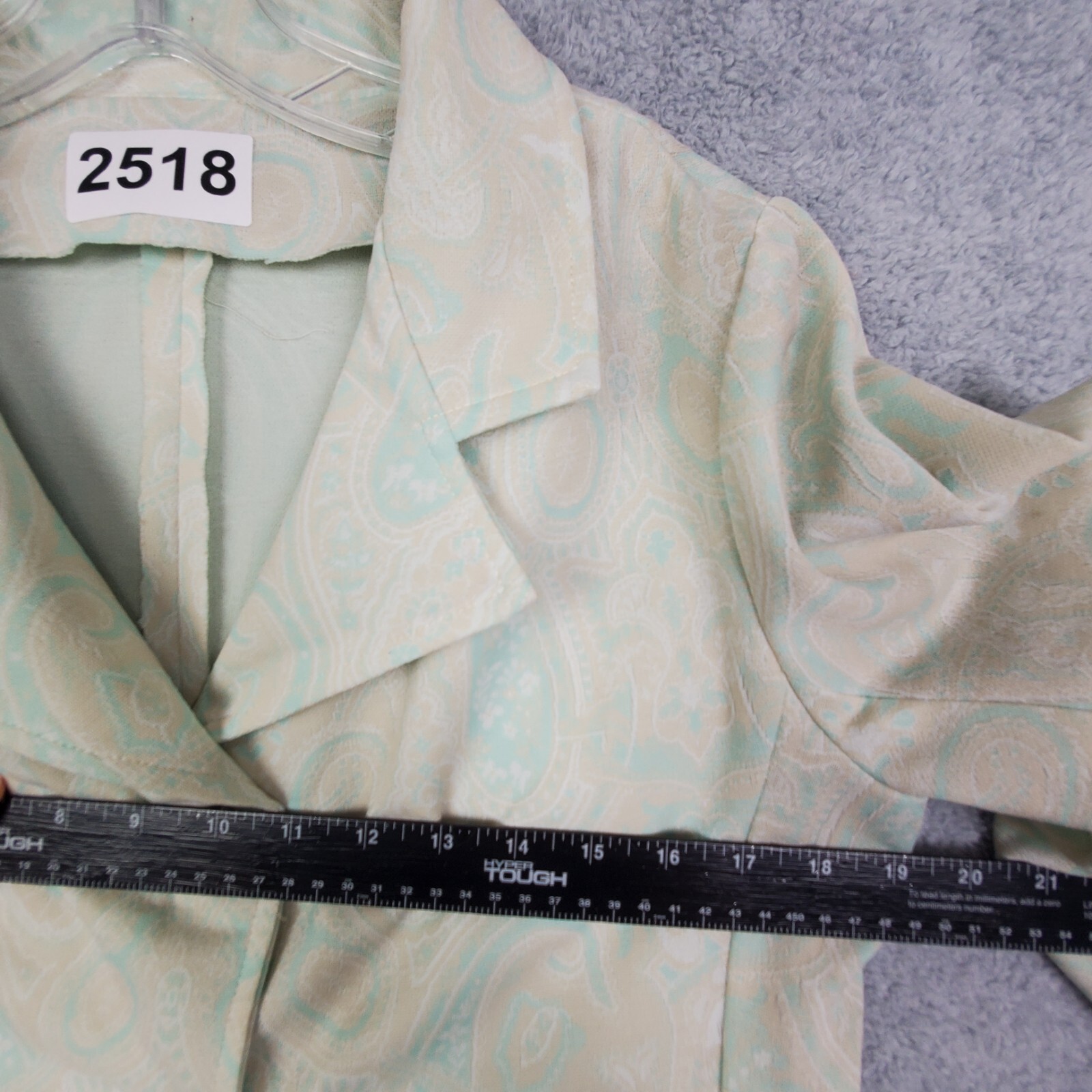 Vtg 60s Fritzi Pantsuit Size M Yellow Paisley Button Up Jacket Straight Leg