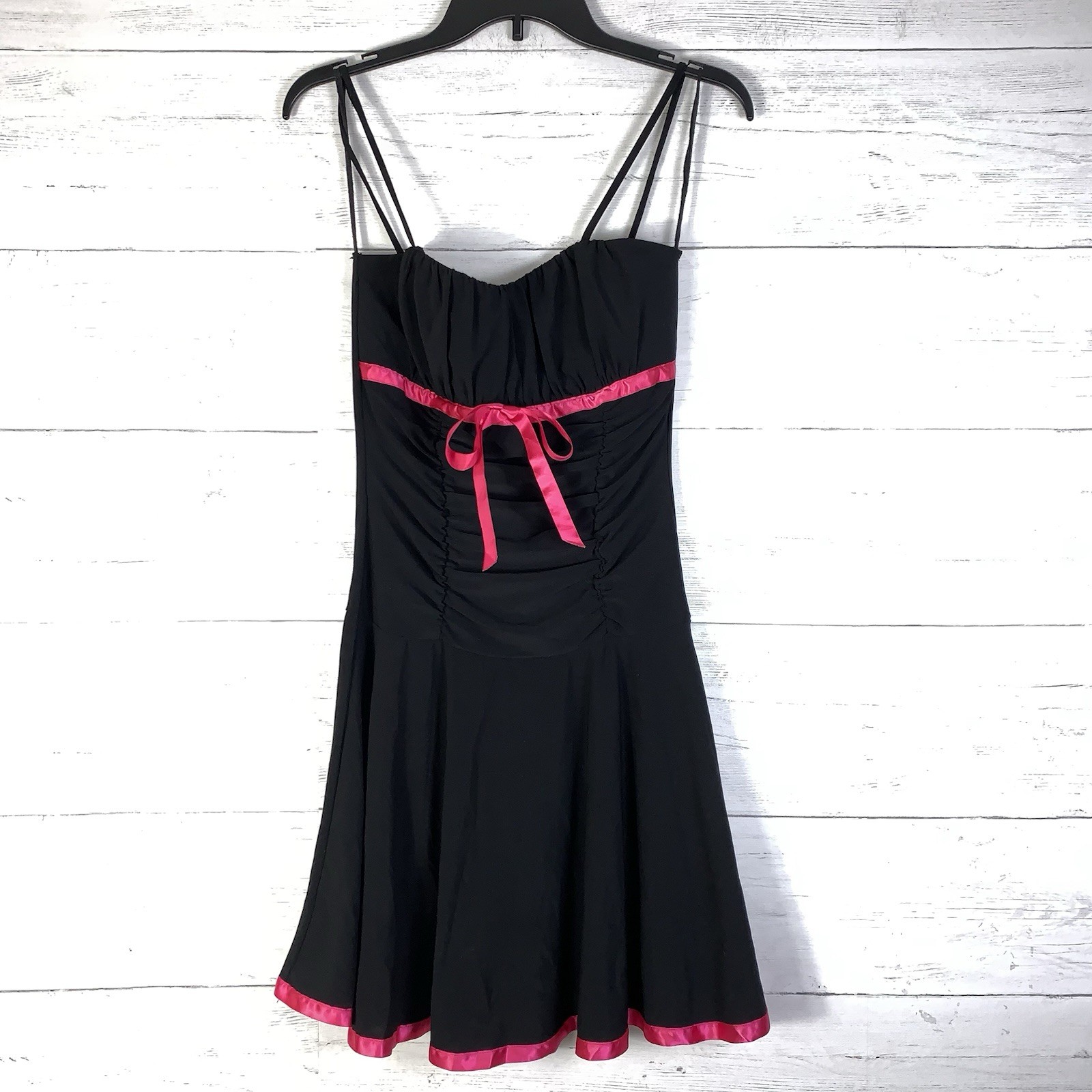 Vtg 90s/Y2K Taboo Dance Formal Stretch Bodycon Ruched fit&flare Mini Dress