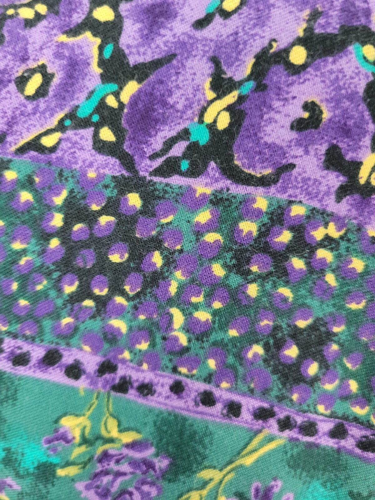 Vintage Terri Ellen Purple & Green Patterned Dress Size M/L?