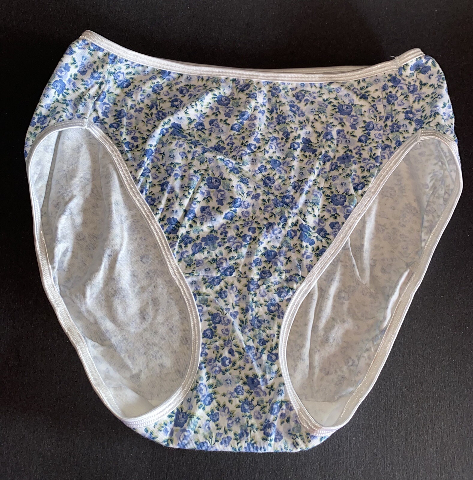 Vanity Fair Y2K 18-321 7 L Floral Cotton Vintage Hi-Cut Bikini Underwear Panties
