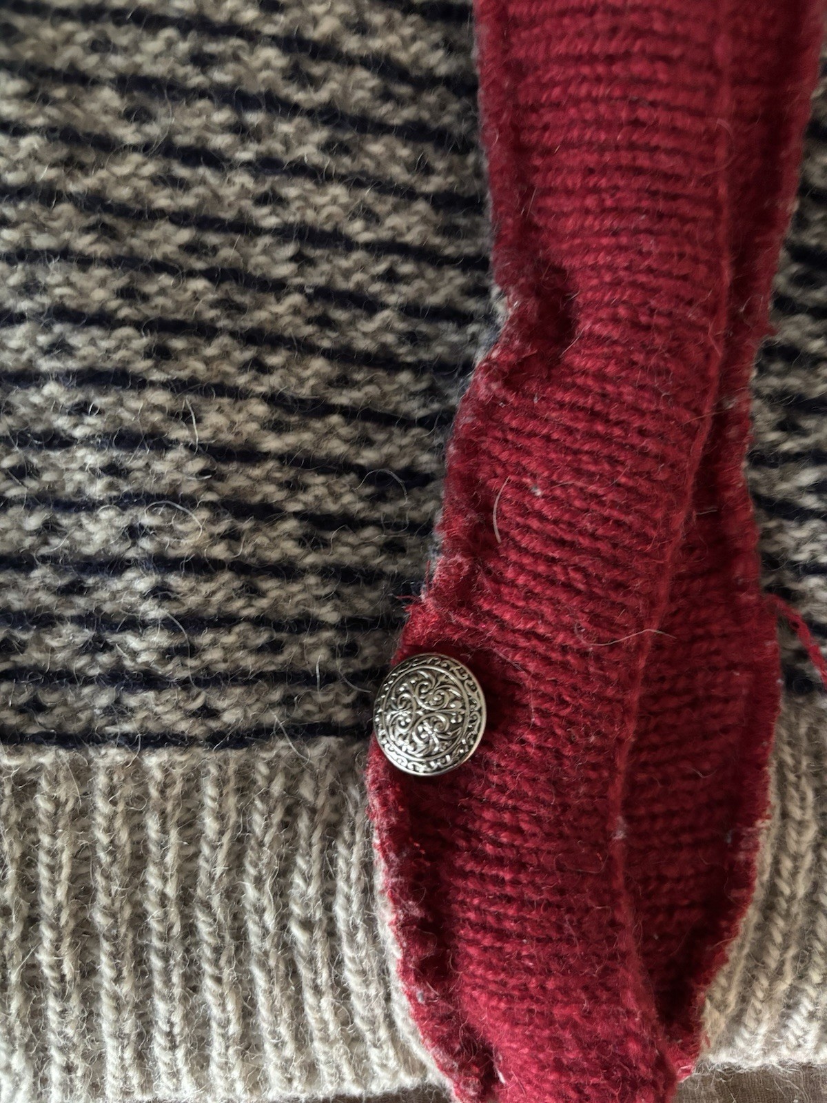Vintage L.L. Bean USA Norwegian Wool Blend Cardigan Sweater (Size XL)