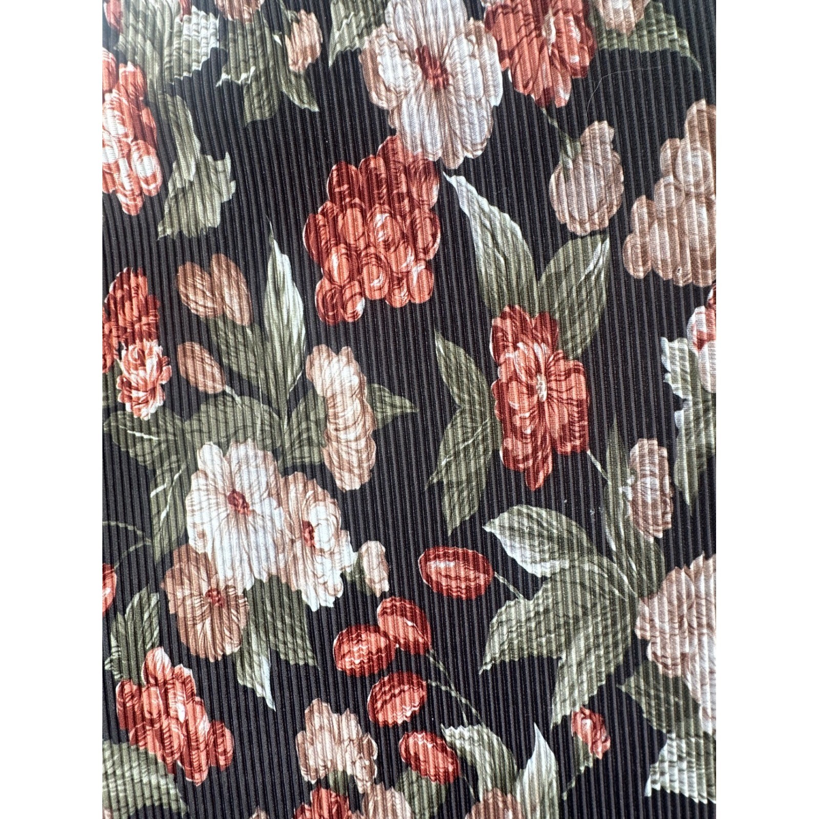 Vintage Diana Marco Floral Pleated Long Sleeve Blouse Size 18/20 USA Feminine