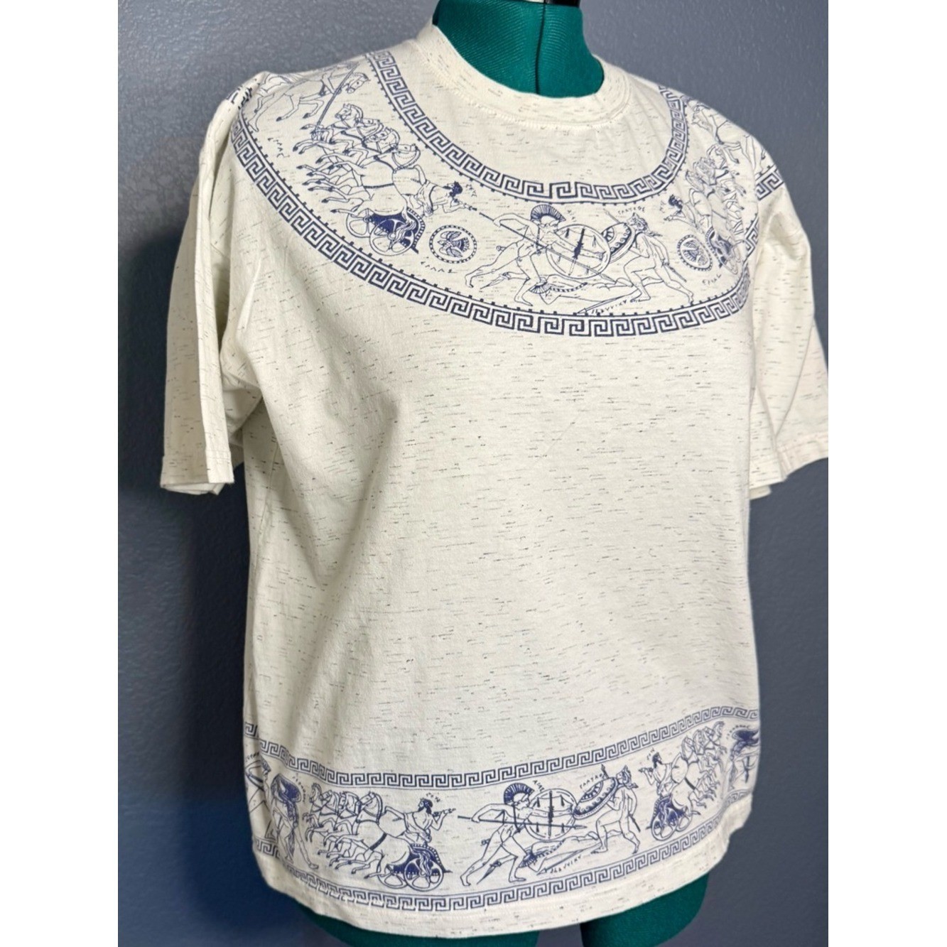 Vintage 80s Greece Shirt Unisex Greek Mythology 100% Cotton L Classic Pocket T