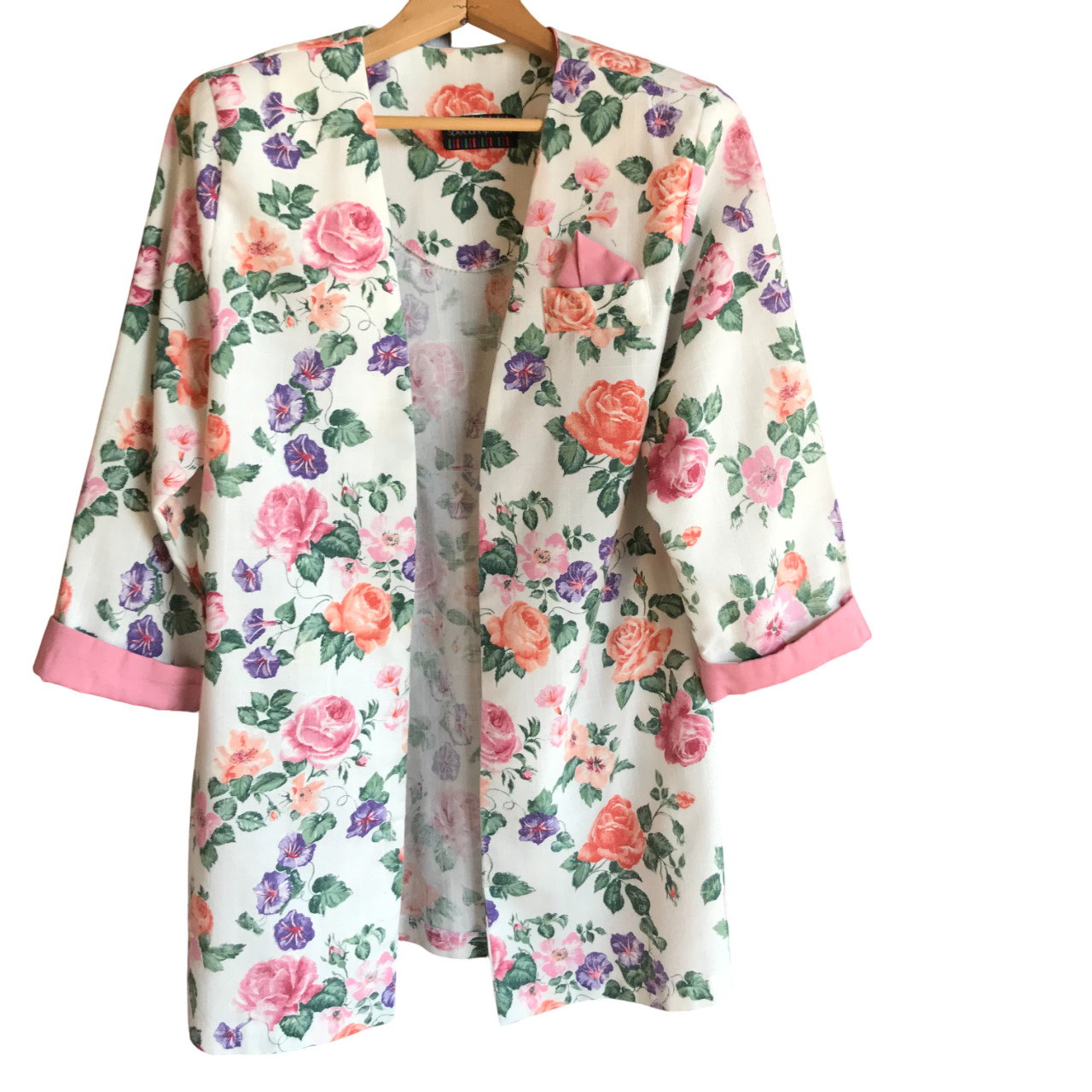 Special Thyme Ltd. Floral Jacket VTG 80s Lightweight Flowery Spring Blazer 14WP