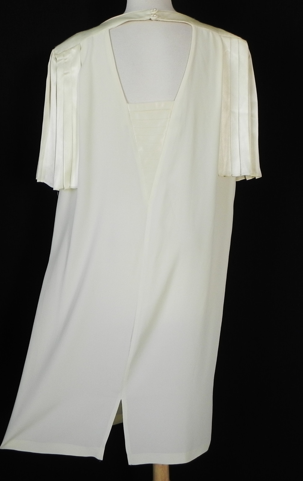 Vtg Lizzy & Johnny Dress Formal Ivory Open Cap Sleeve Size 15/16 (2XL)