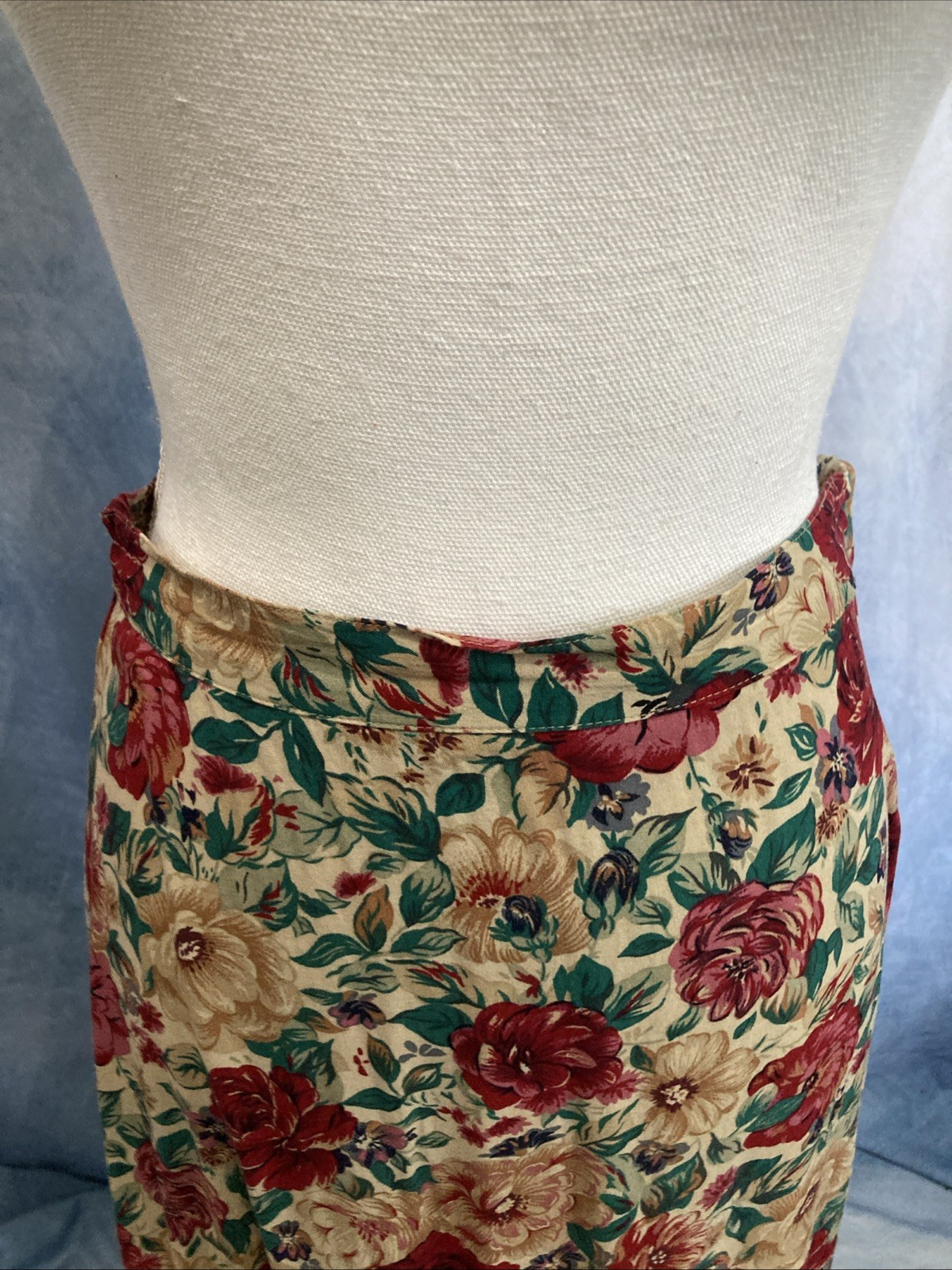 Vtg 90s Radcliffe Petite Floral Maxi Skirt M 100% Rayon Rose Cottagecore Grunge