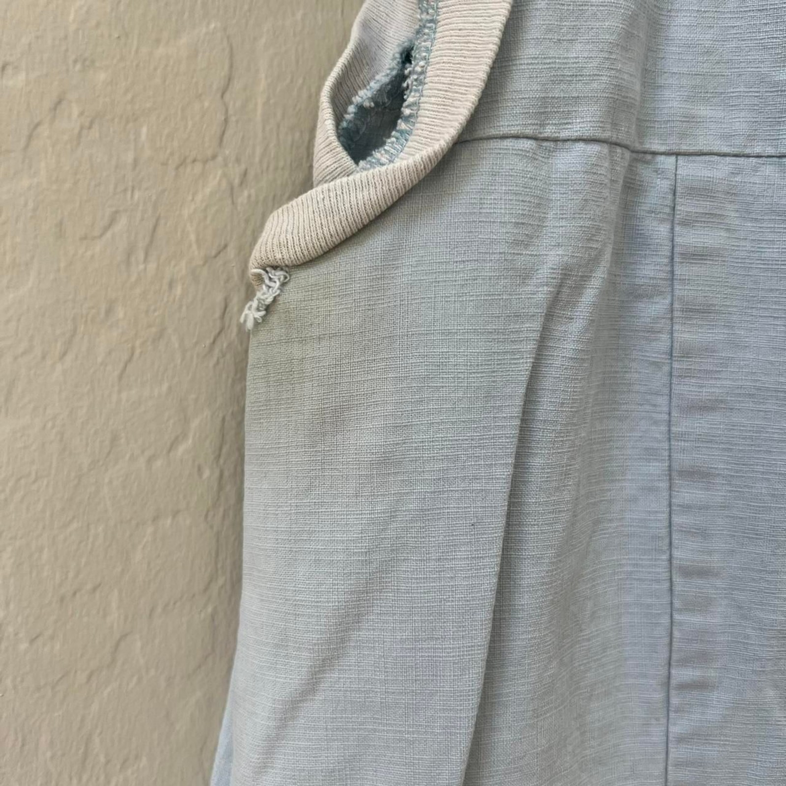 VINTAGE 90’s Von Dutch Light blue white cargo sleeveless jumpsuit coveralls sz L