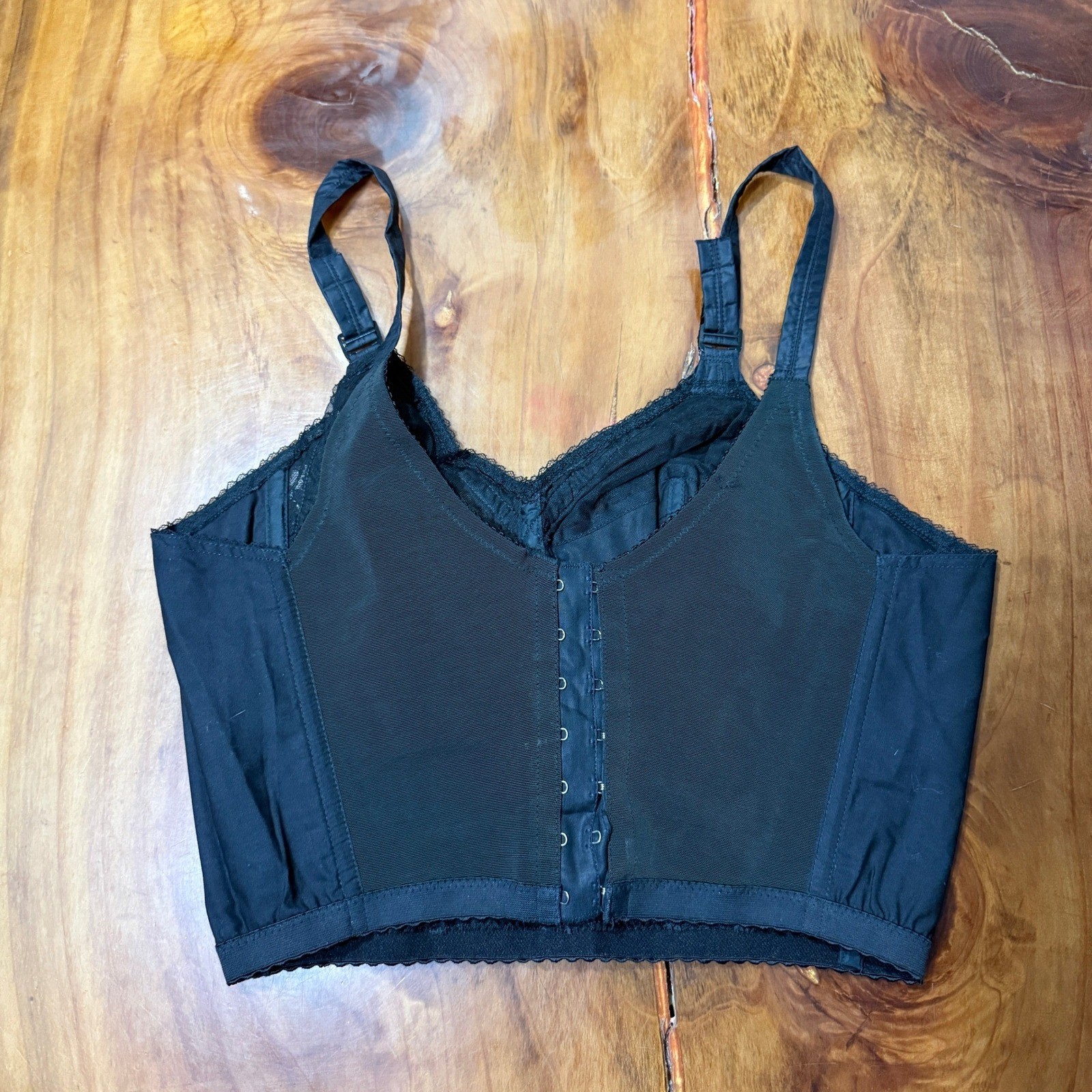 Vintage 50s 60s Mardi Bra Corset Top Lingerie 40B Boned 612 Cotton Pinup R3-18