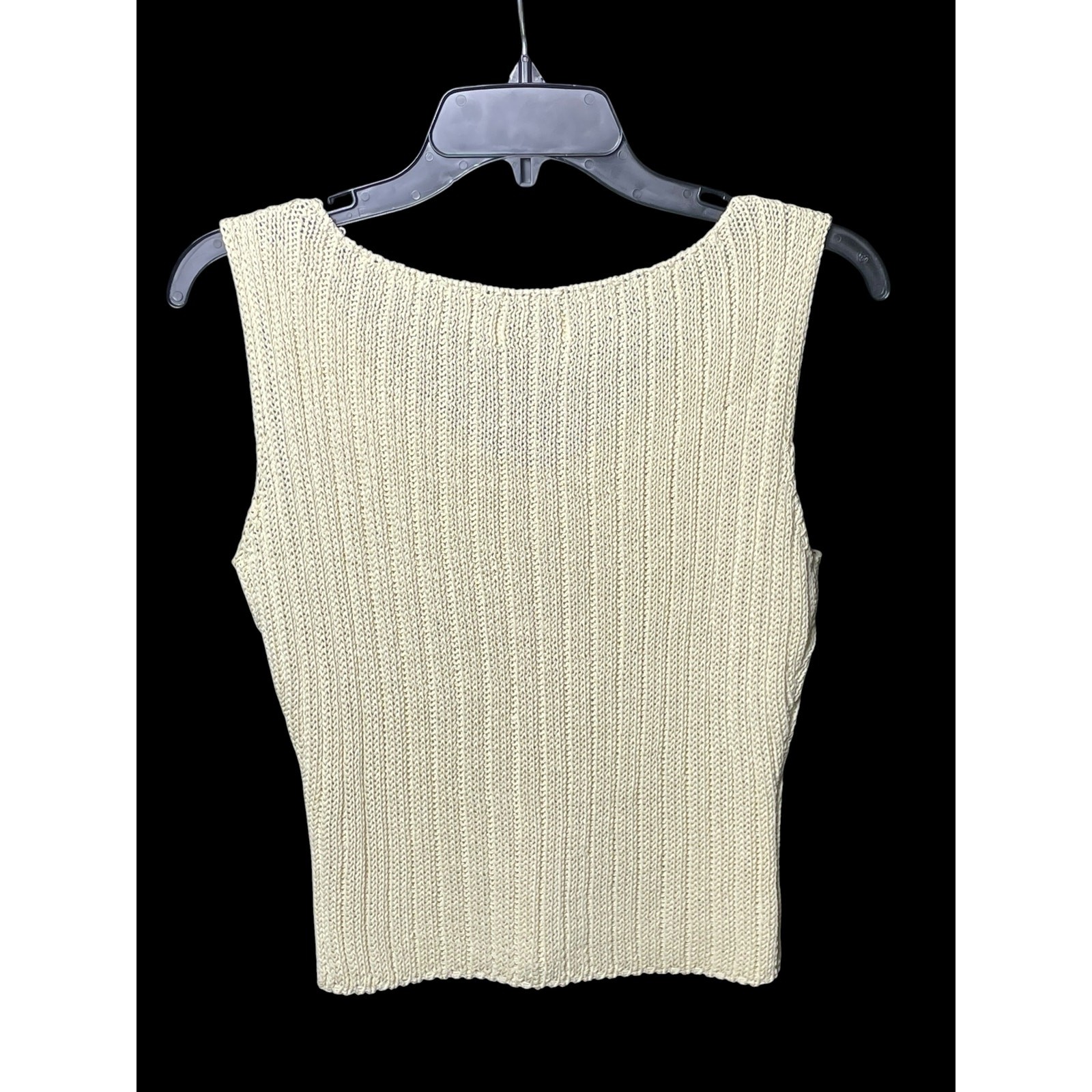 Vintage Balenciaga Knit Ivory Crochet Sleeveless Women Vest From Japan Medium