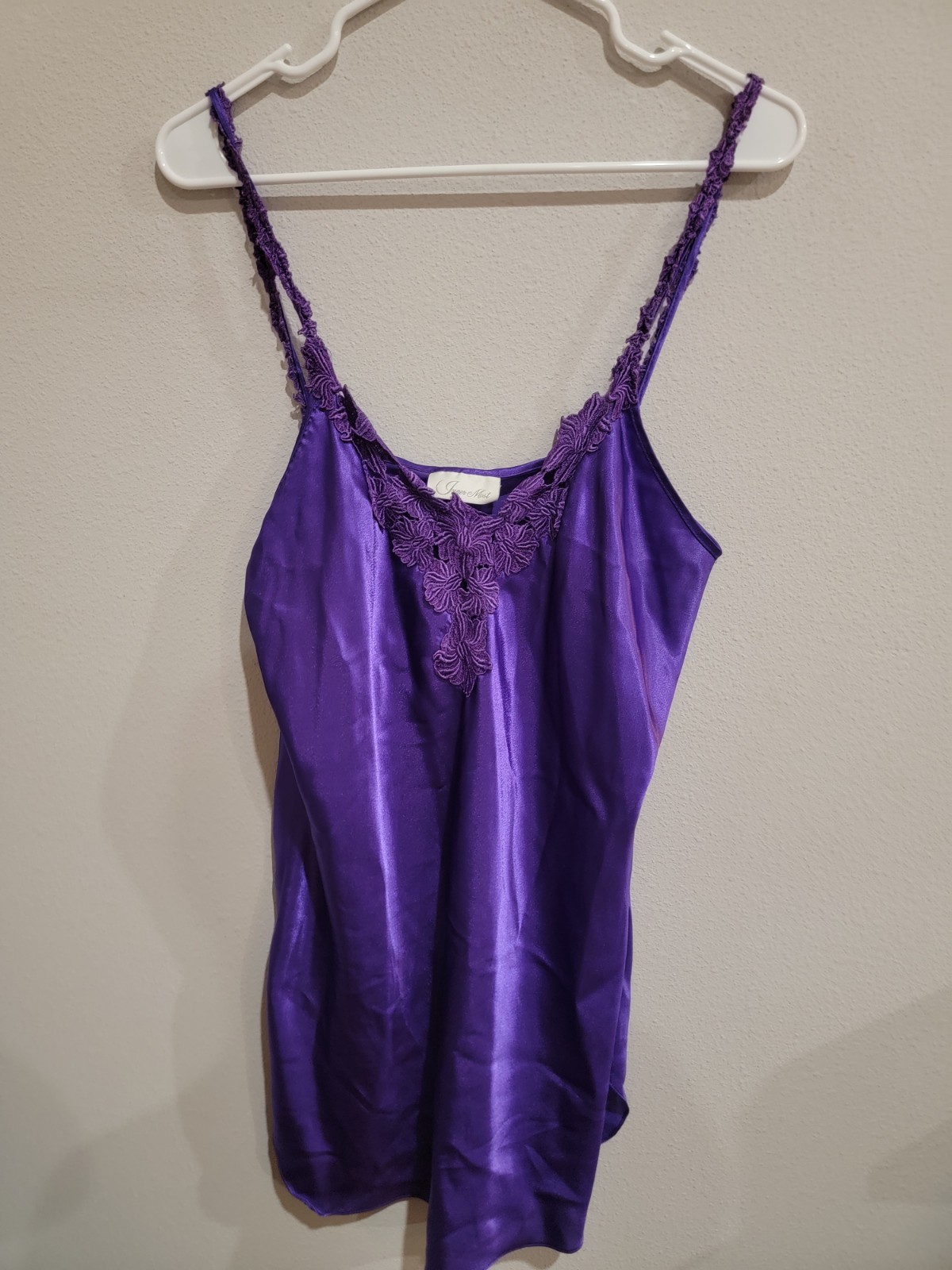Inner Most Purple Camisole Chemise Nightgown Satin Feel USA Made Sz M Vintage