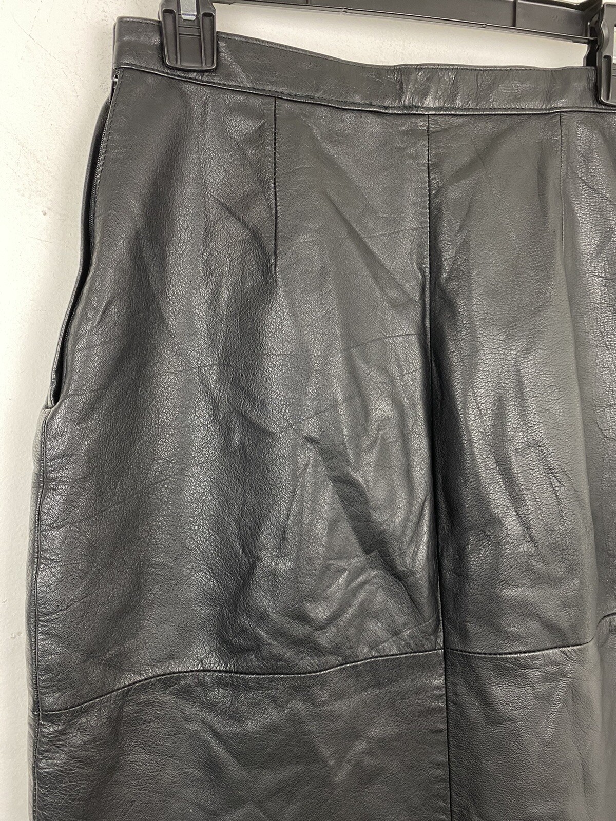 Vintage Avon Fashions size 7/8 Women’s Black Leather Pencil Skirt