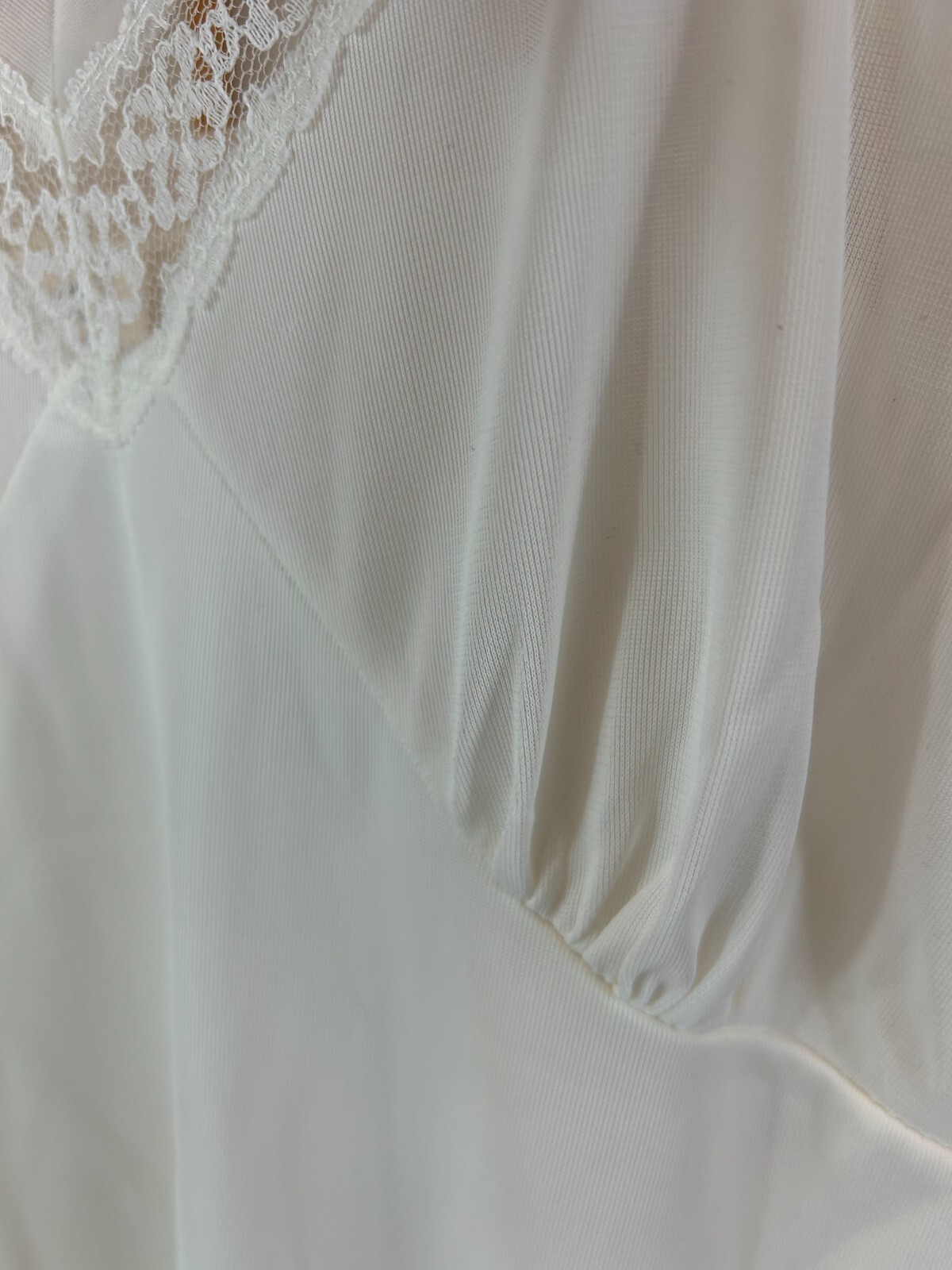 Vintage Loomcraft Full Slip Dress Women’s 40 White Lace Detail Adjustable Straps
