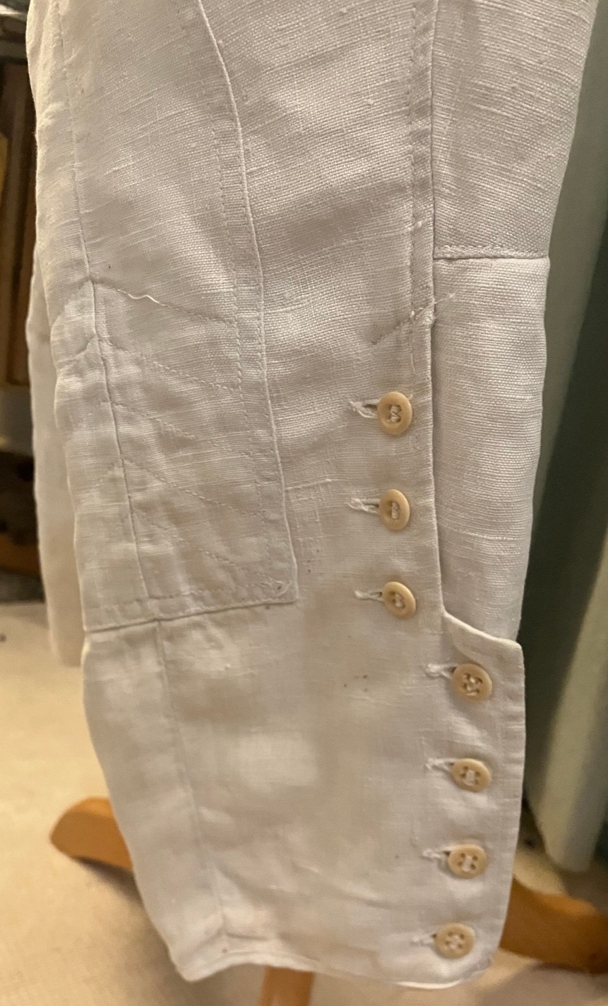 Antique white linen Riding Suit habit Jodhpurs M/L from Main Line estate 1920s