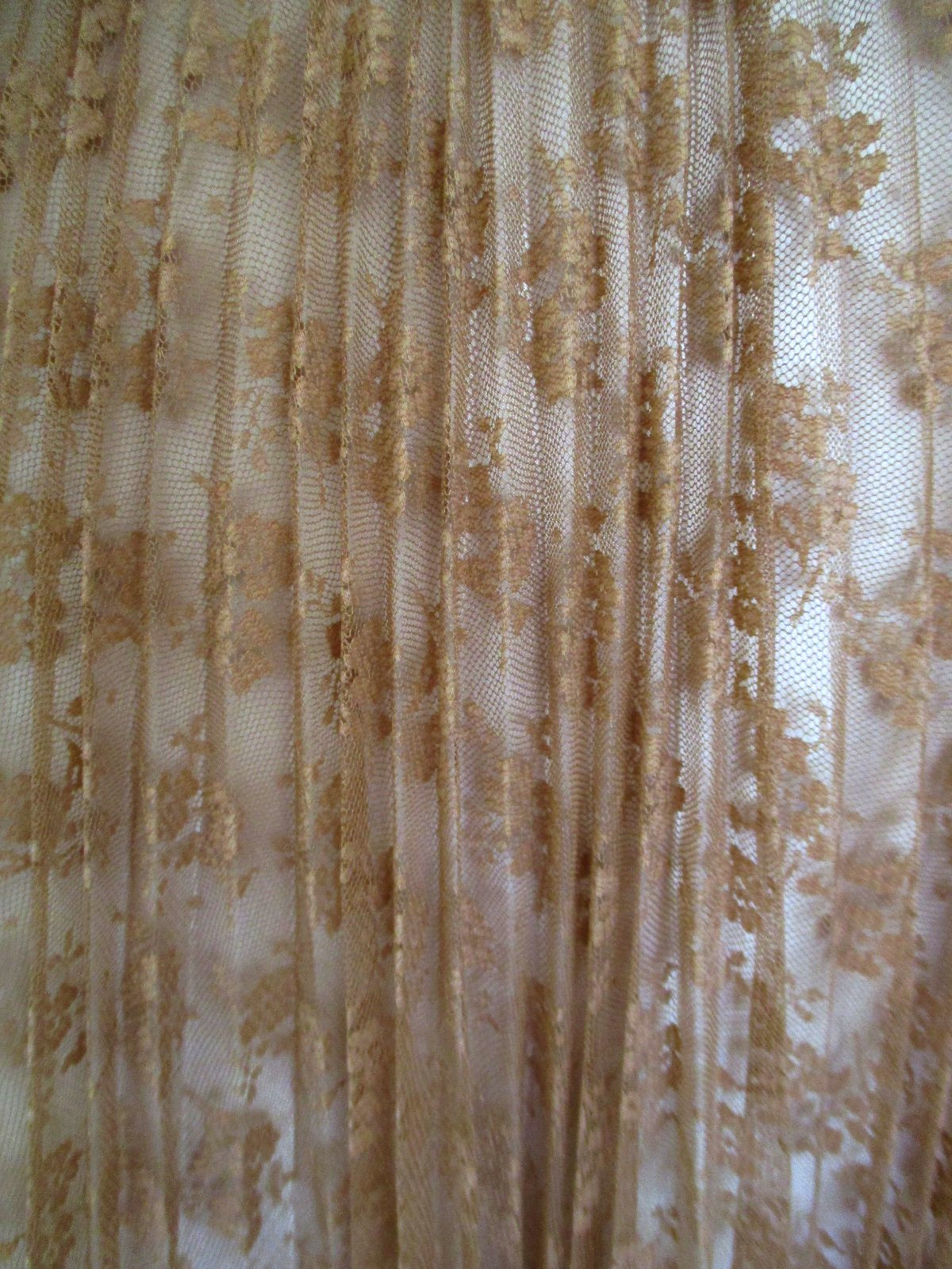 Vintage Betsey Johnson Gold Pleated Lace Halter Dress Size 6 Women