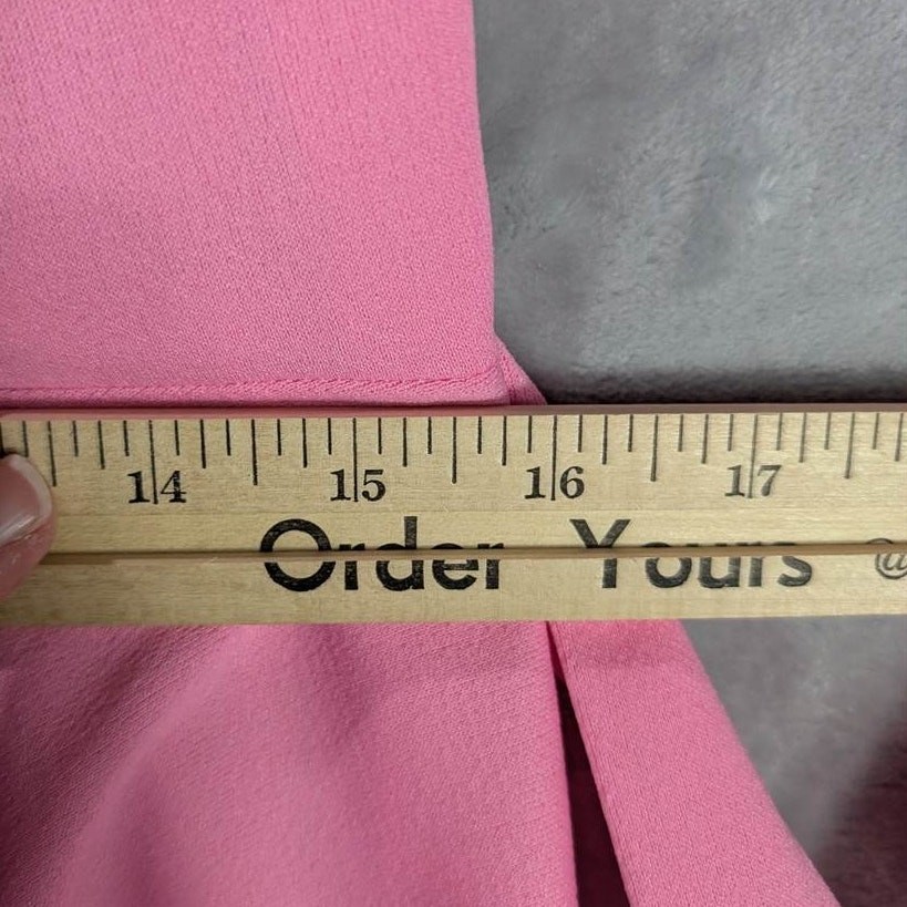 Vintage Dress 18 Pleated Pink Long Sleeve Zip Knee Length Collar Pearl Buttons