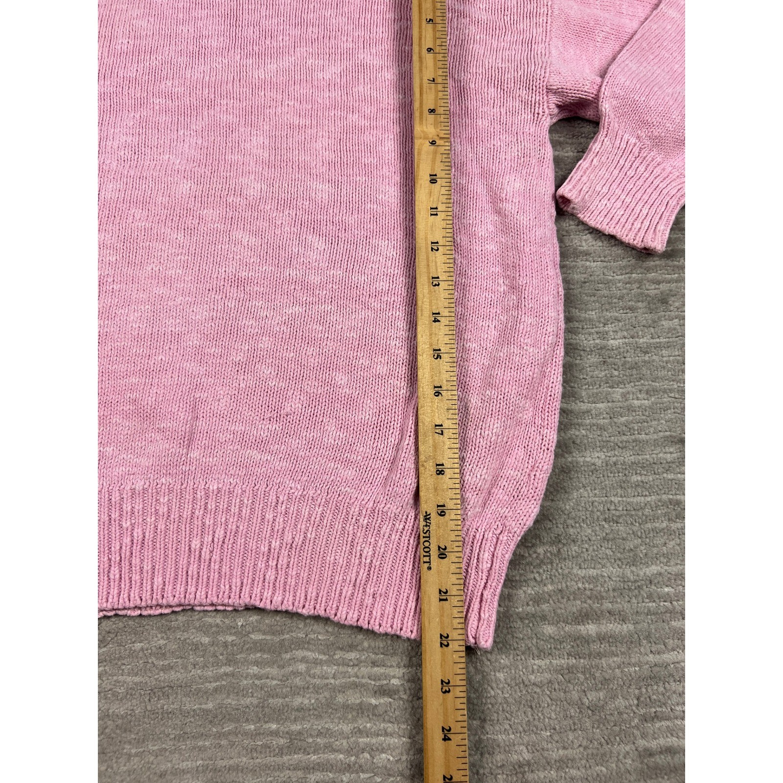 Club Run Sport Sweater Womens XL Pink Cotton Crewneck Marl Knit Vintage Slouchy