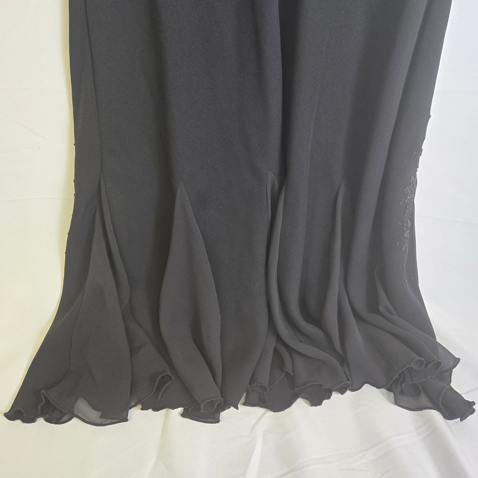 SL Fashions Evening Dress & Bolero Jacket Black Sequin Embellished 2 VTG READ