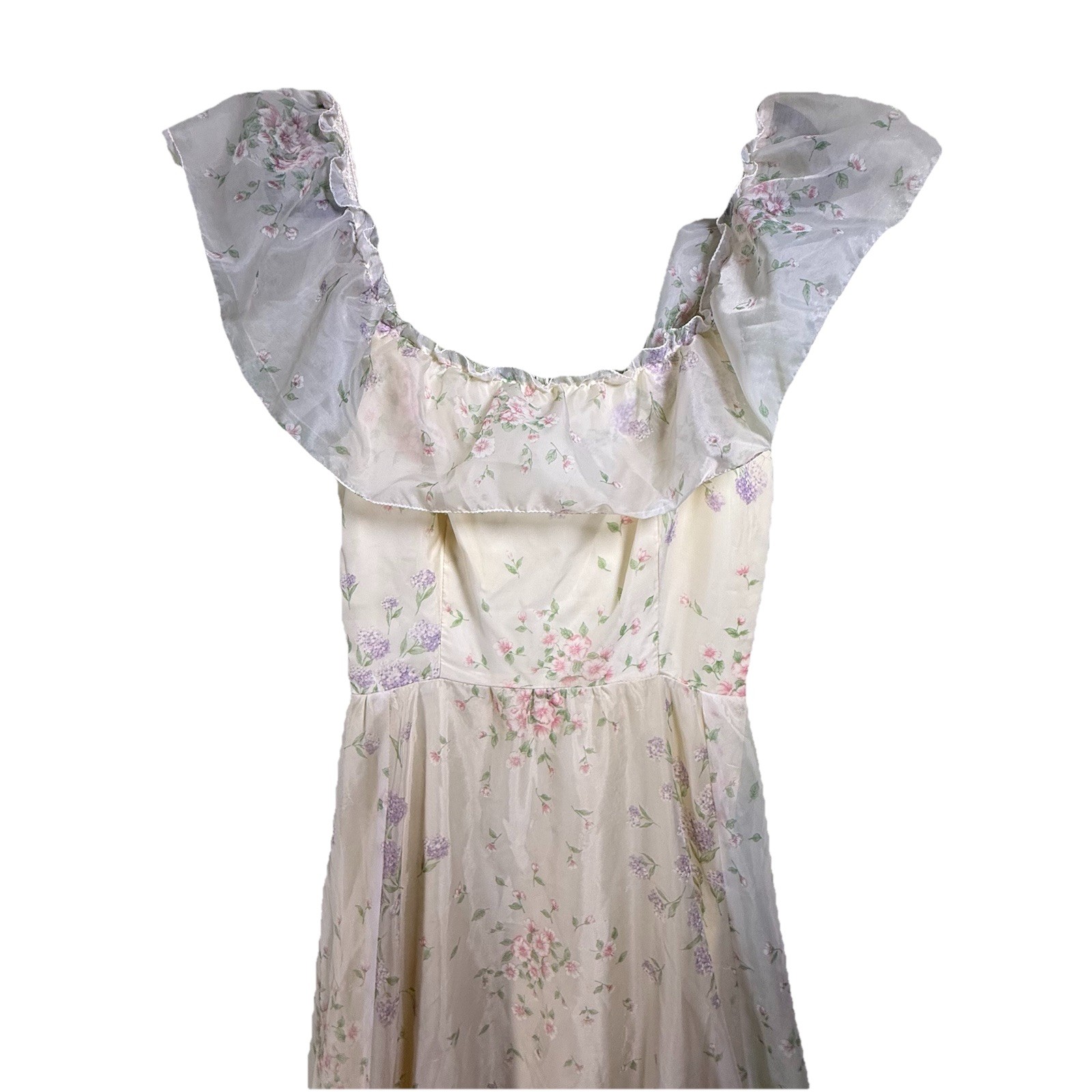 International Ladies Garment Workers Union whimsical Prairie 70s Ruffled Dress