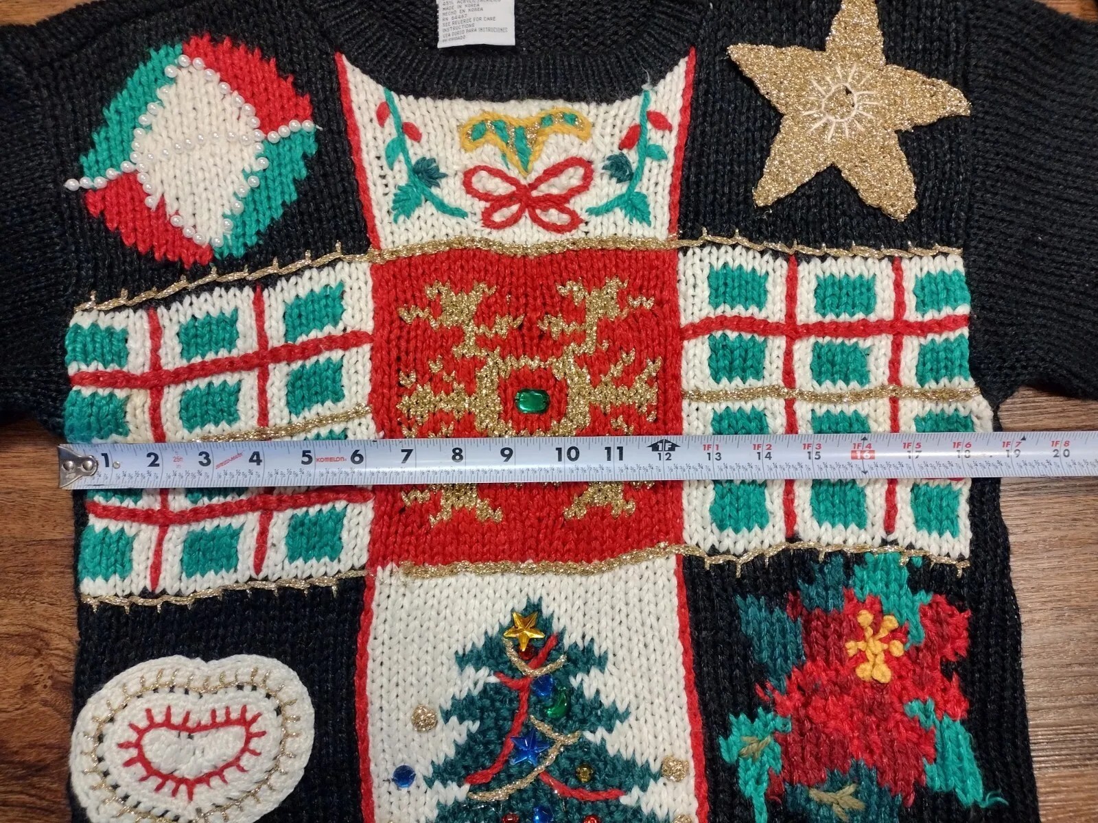 Vintage 1980s Spice of Life Ugly Christmas Holiday Sweater Size Small Oversized