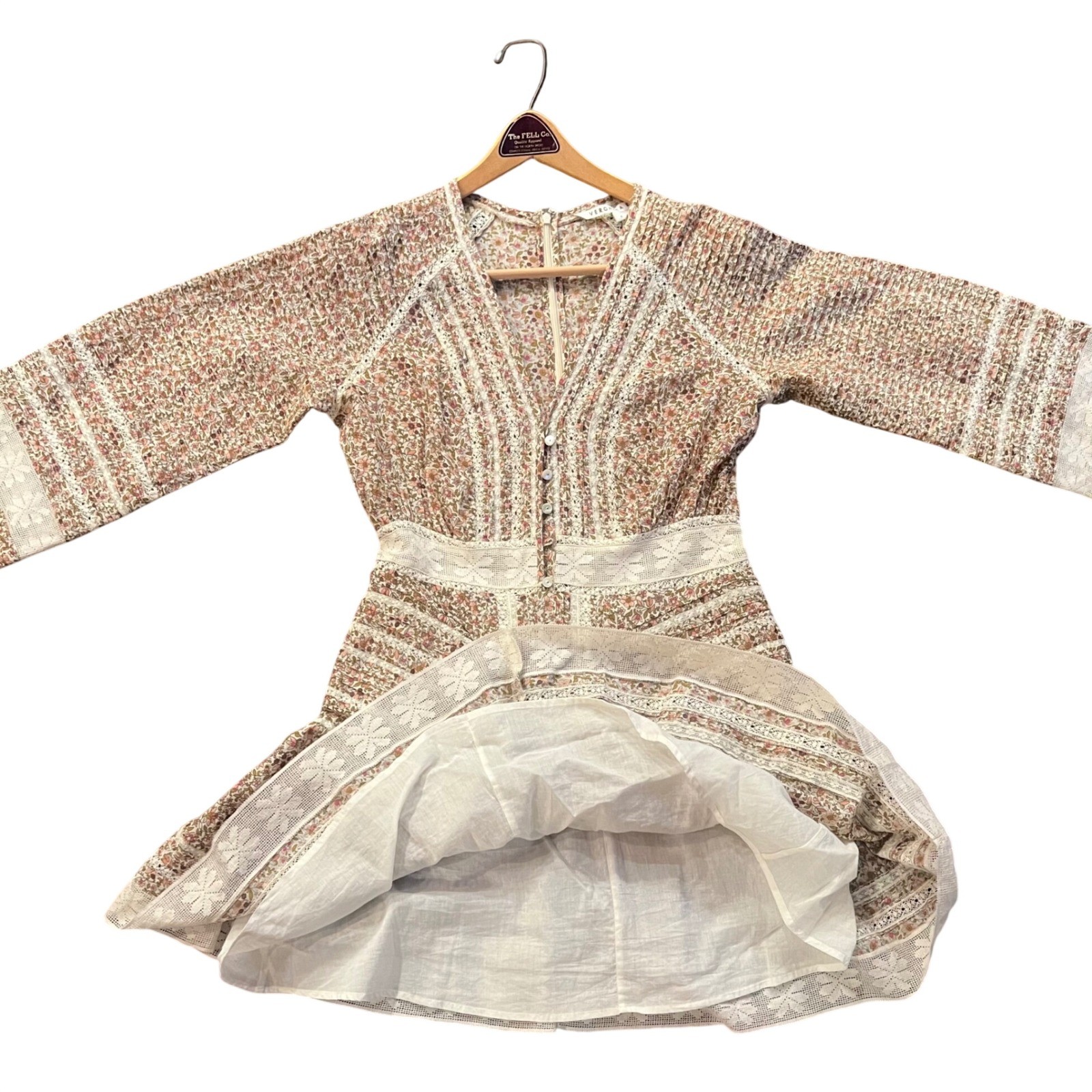 Veronica Beard Addilyn Floral Lace Prairie Boho mini Dress Sz 8 Read EUC