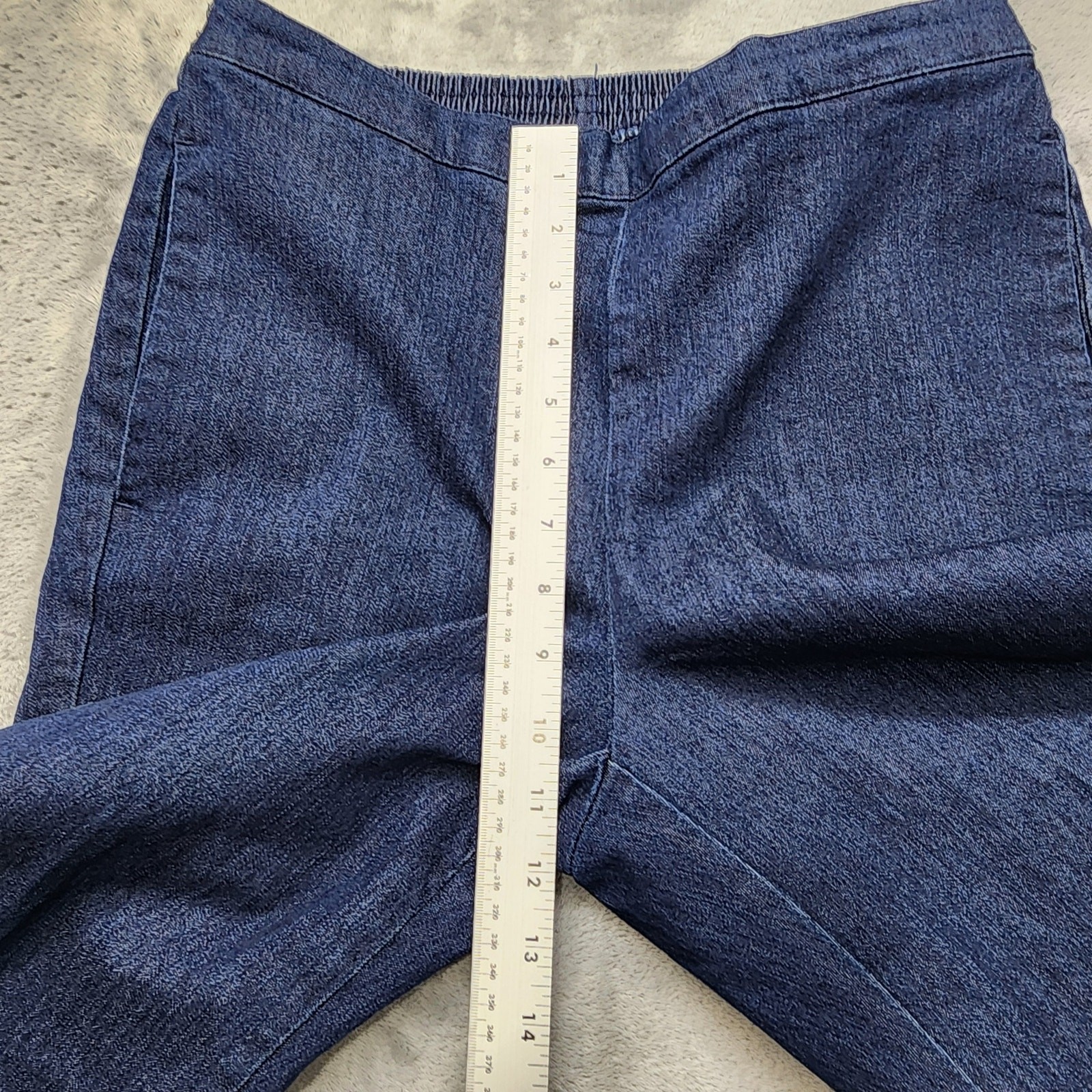 Vintage Alfred Dunner Jeans Womens 8P PETITE Blue Pull On Crop Stretch Comfort