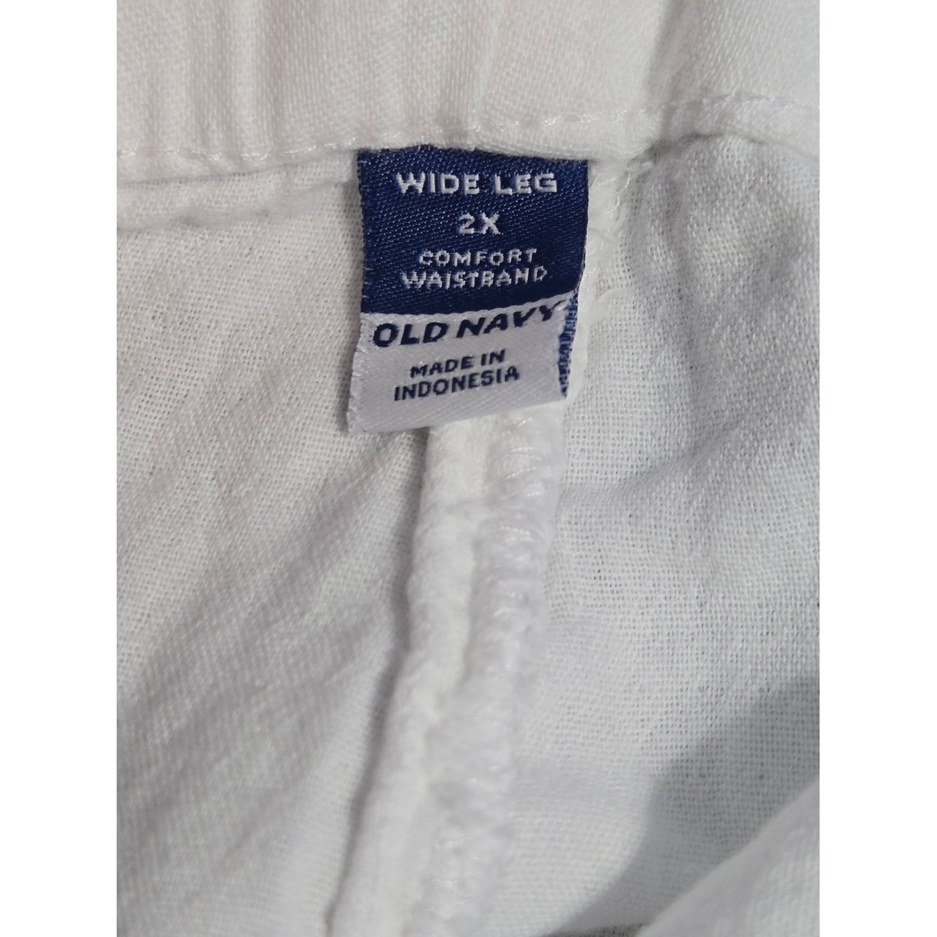Old Navy 2X White Cotton Gauze Wide Leg Pants Plus Size Beach Coastal