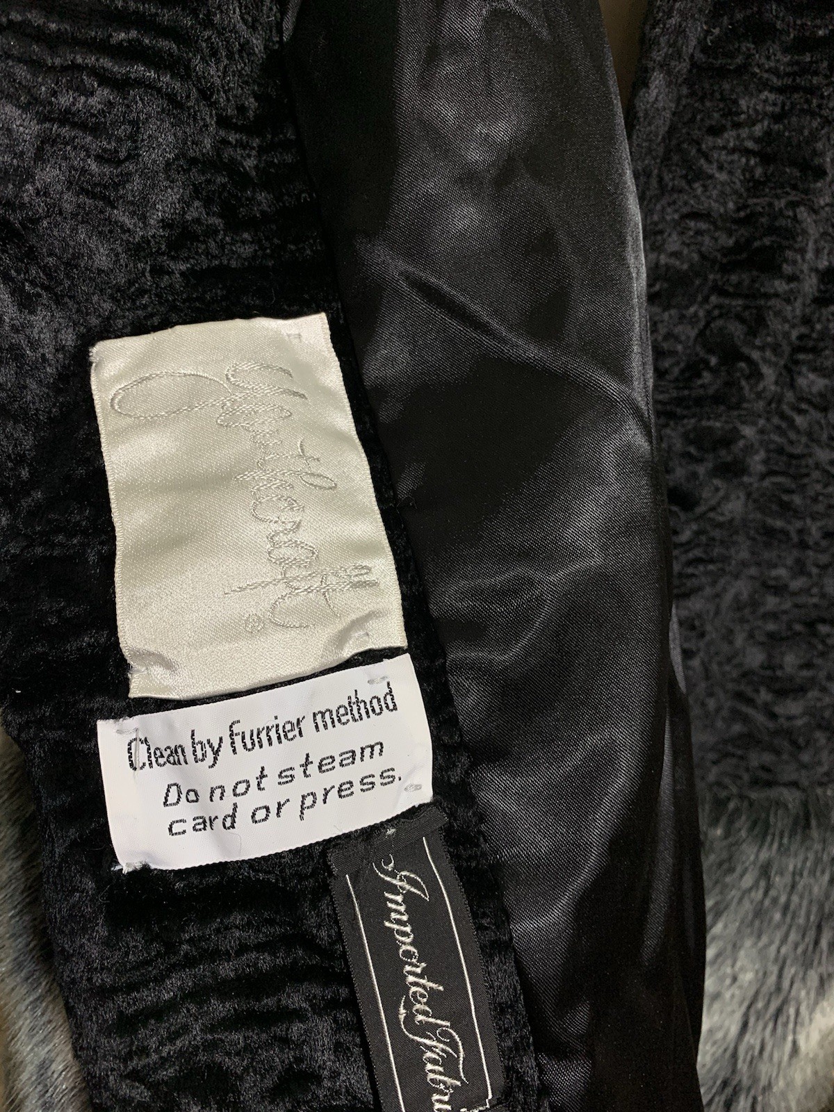 True Vintage 1960s Iconic Black and Gray Faux Chinchilla and Lamb Fur Coat