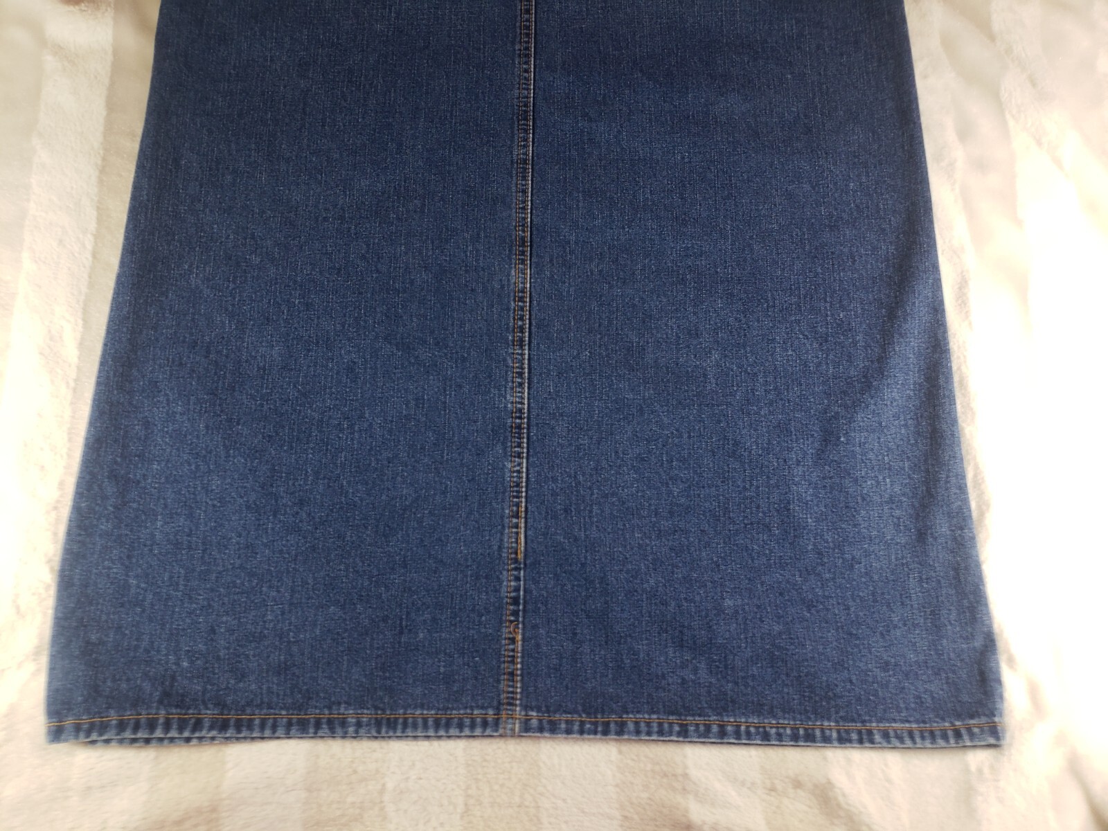 Vintage Just Jeans USA Denim Maxi Skirt Juniors Size 17 Blue Straight Front Slit