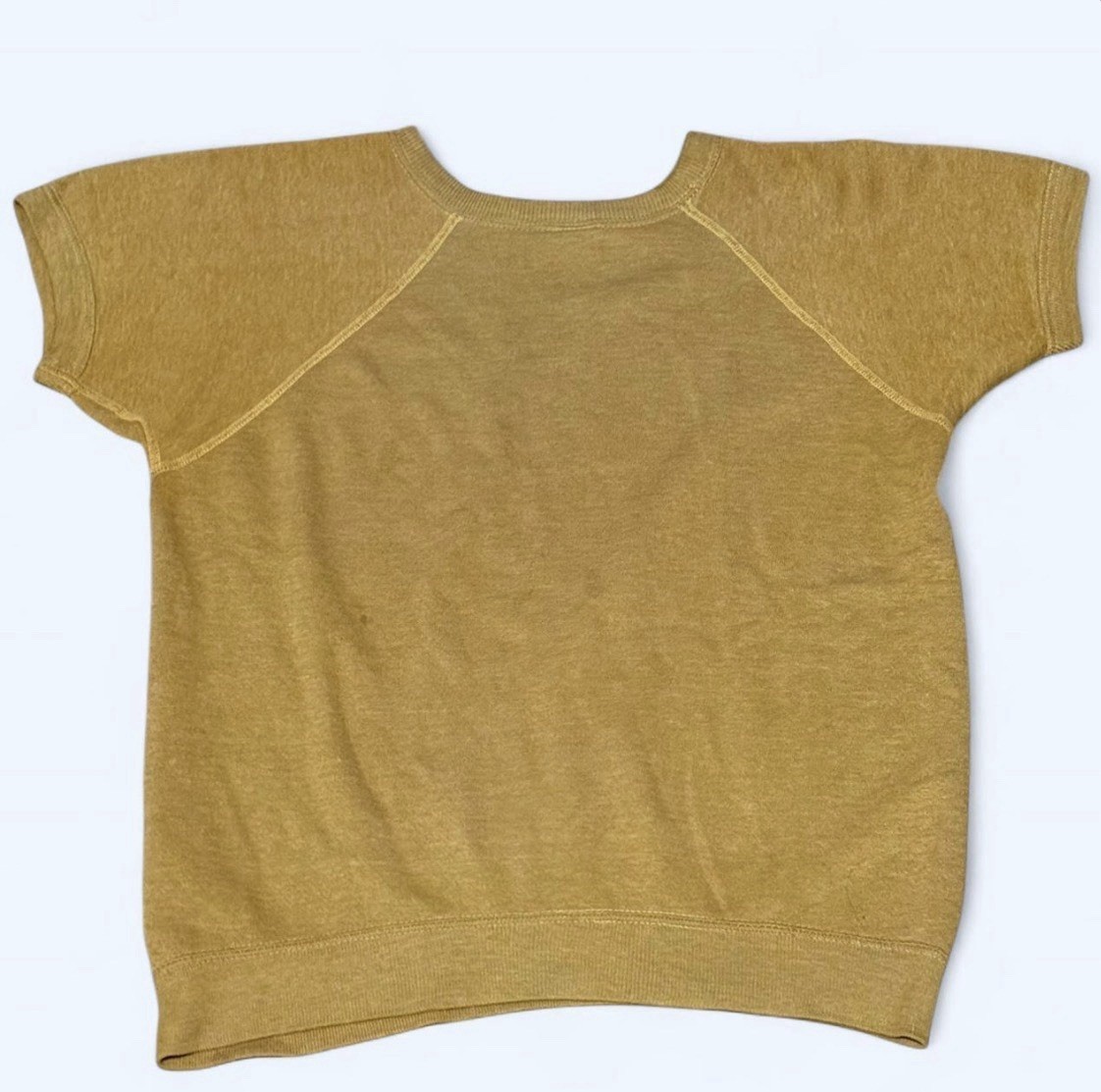 Vintage 1970s J.C. Penney’s Cotton Blend Mustard Yellow Short Sleeve Sweater M