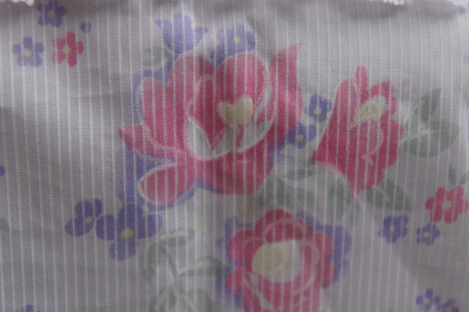 Vintage 60s Floral Nightgown Dress Medium Woven Cotton Blend Mid Century 1960s