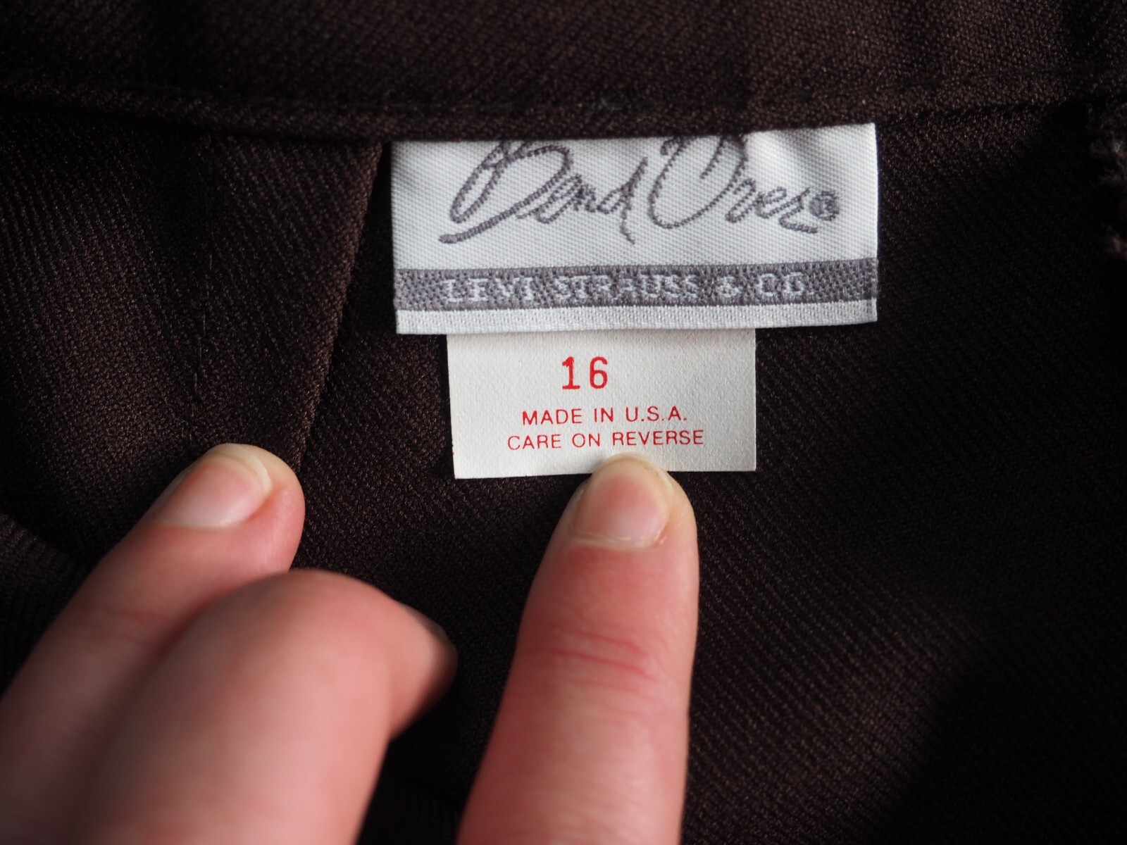 VTG 70s LEVIS Brown High Waist Polyester Mom Jeans Business Formal Pants 29×27