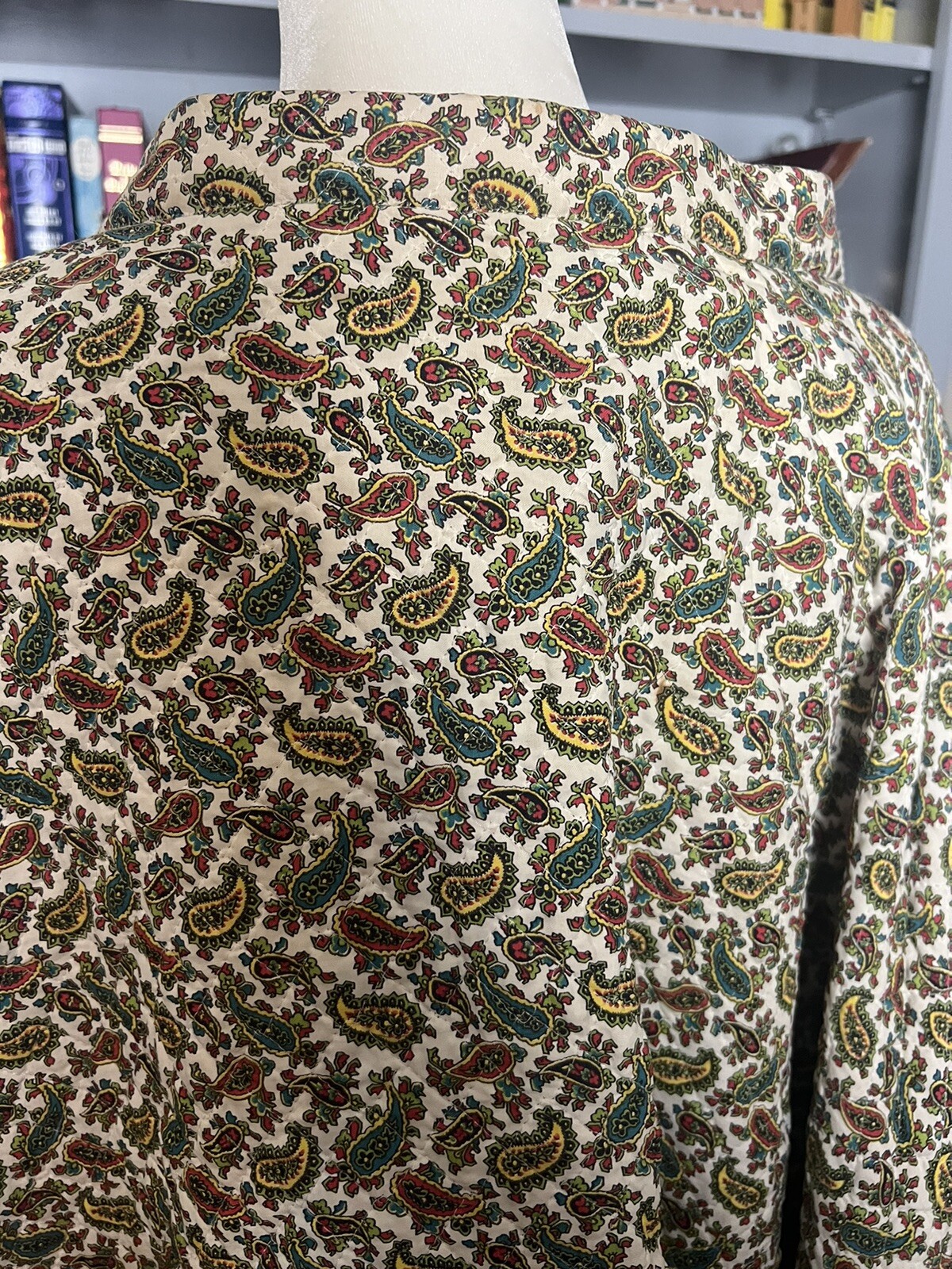 Beautiful Vintage Opera Cape Paisley Pale Green Hand Sewn