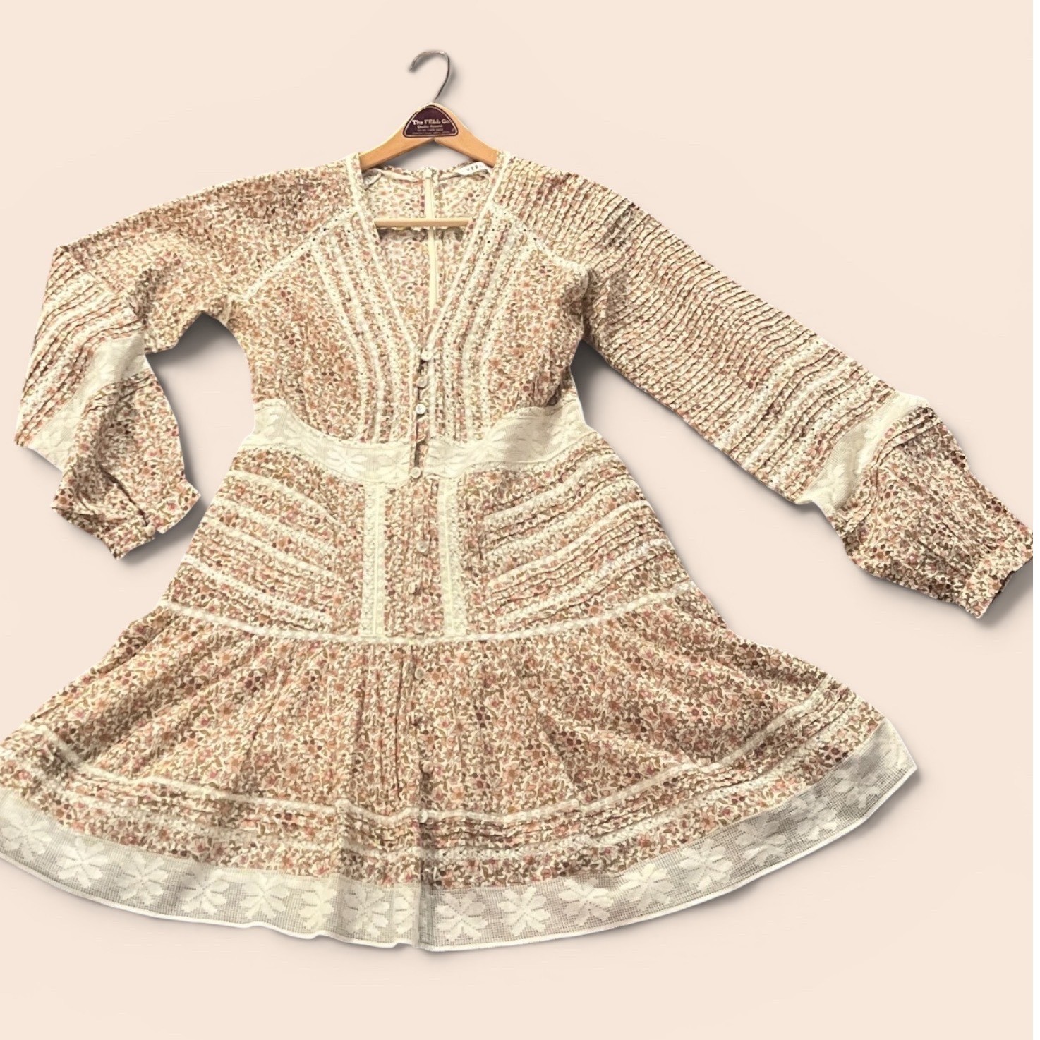 Veronica Beard Addilyn Floral Lace Prairie Boho mini Dress Sz 8 Read EUC