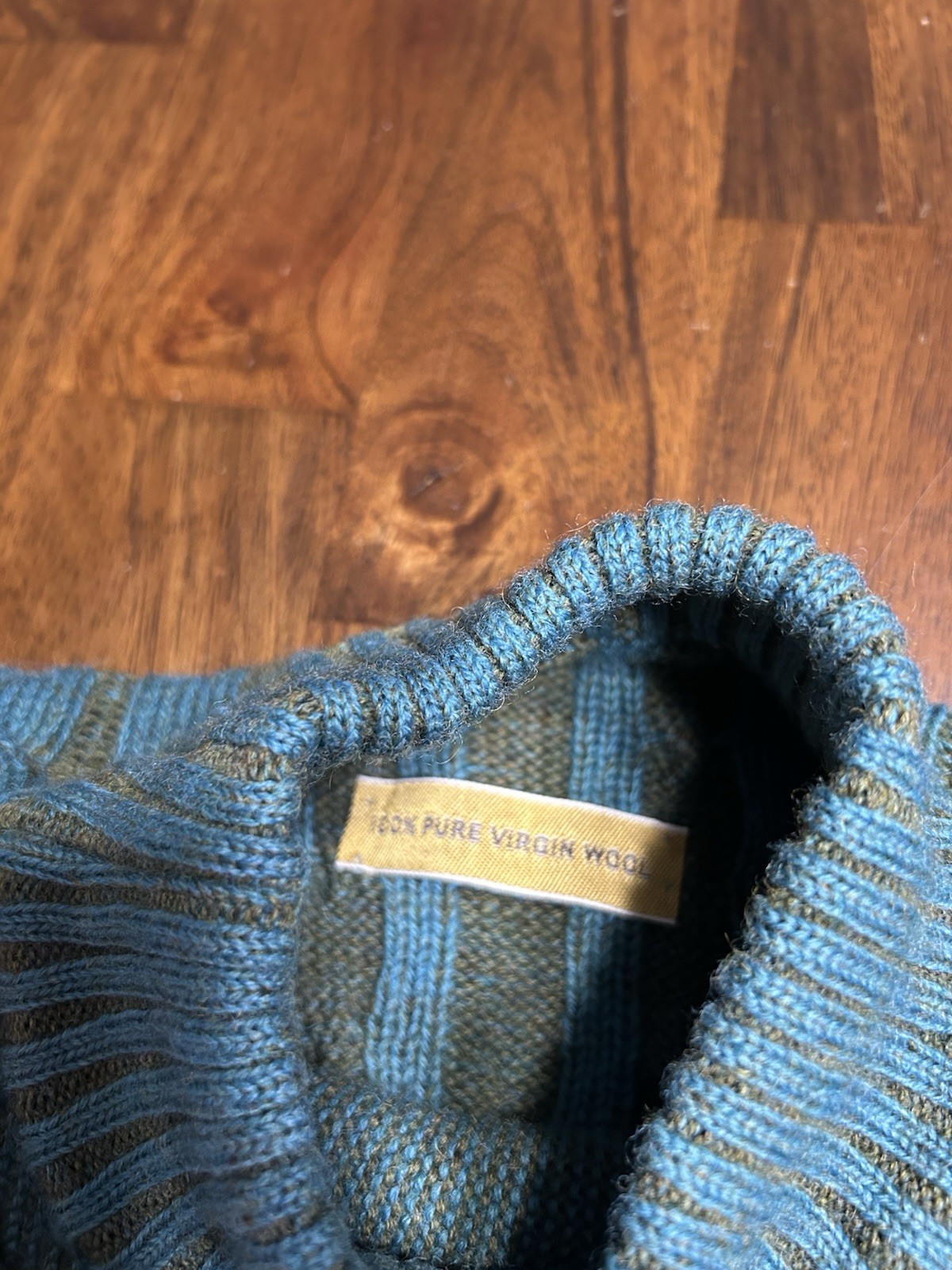 Vintage 100% Virgin Wool Sweater Unique Color And Pattern