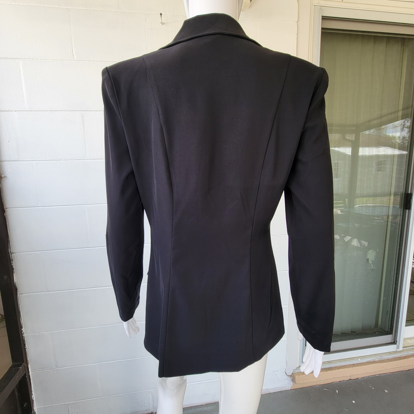 Vintage City Triangles Black Blazer 90s Y2K Office Siren Corpcore Fitted Size 9