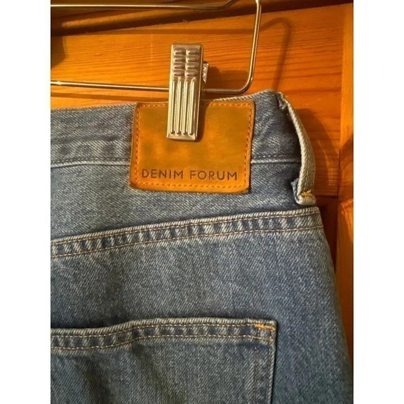 Denim Forum Edie High Rise Culotte 28 Blue Wide Leg Cropped Jeans Boho Aesthetic