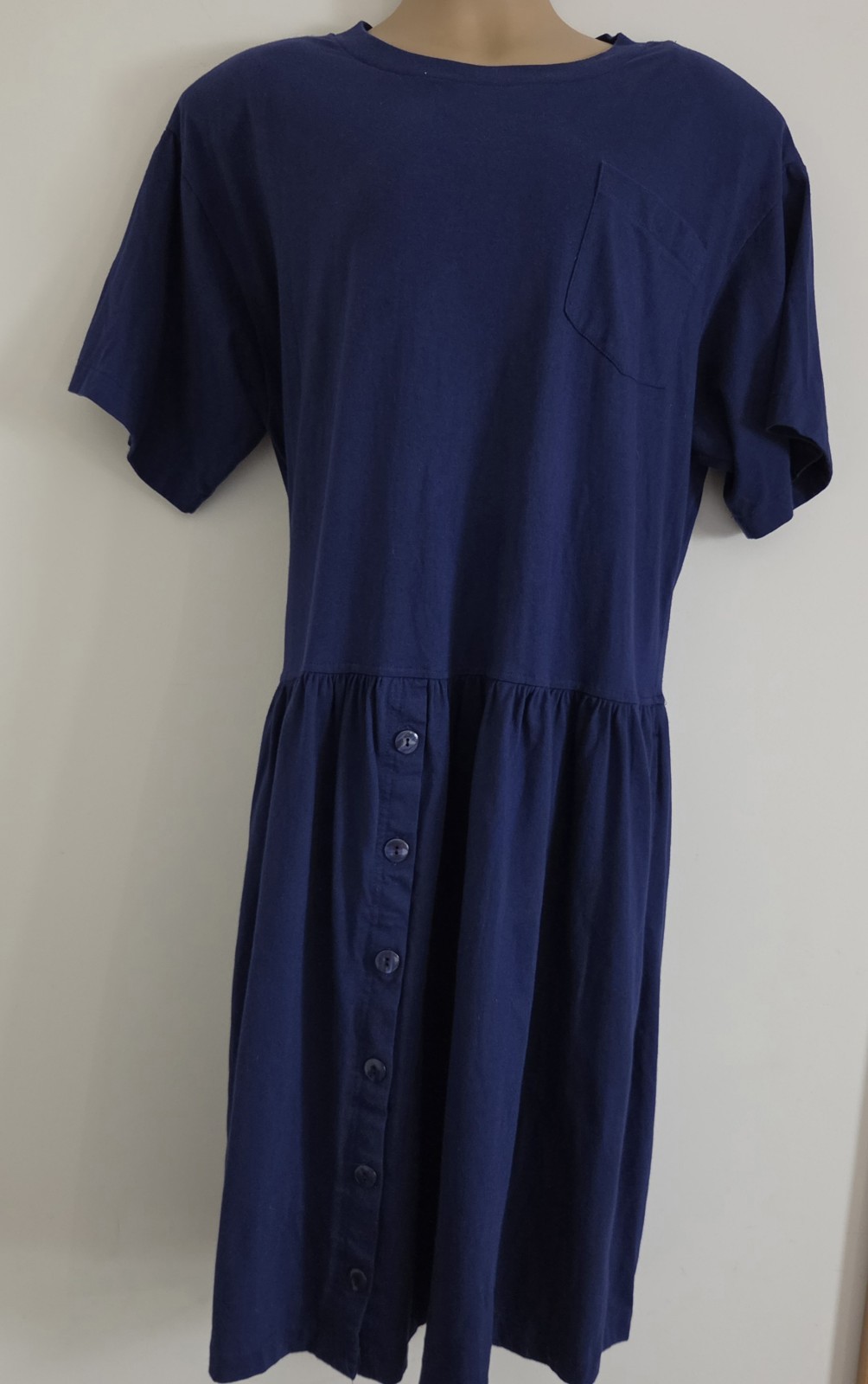 Vtg 80s 90s Justin Allen Xrta Blue T Shirt Dress Size 24 W
