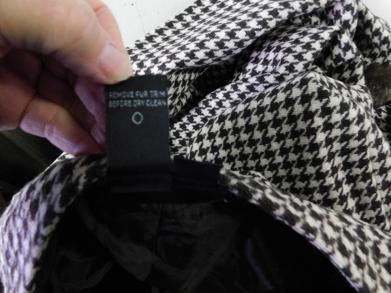 Metro Style Houndstooth Wool Lined Mod Pants with Removable Fur Cuffs sz 10