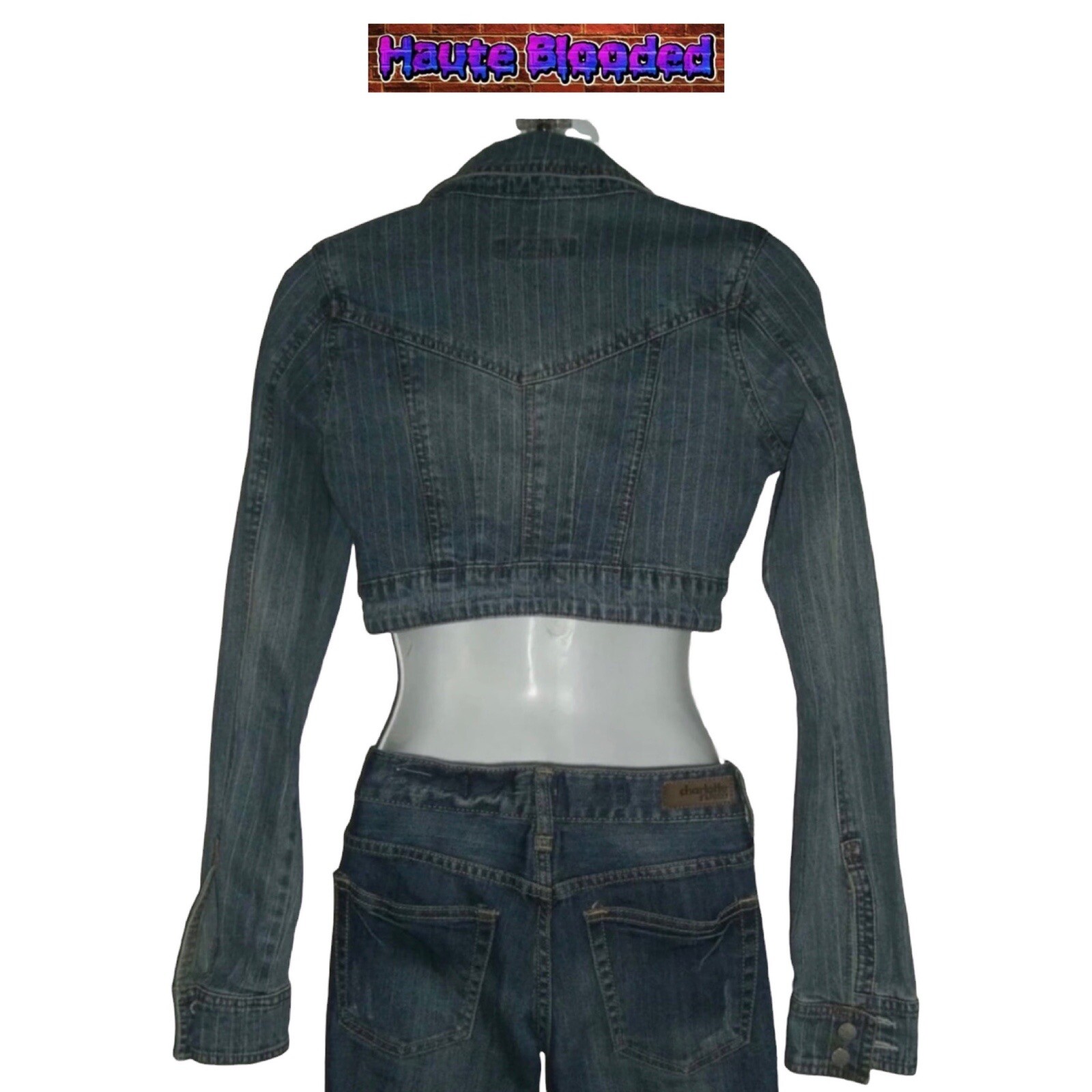 Vintage 90’s y2k JouJou Cropped Denim Jacket Jean egirl Indie Sleaze Streetwear