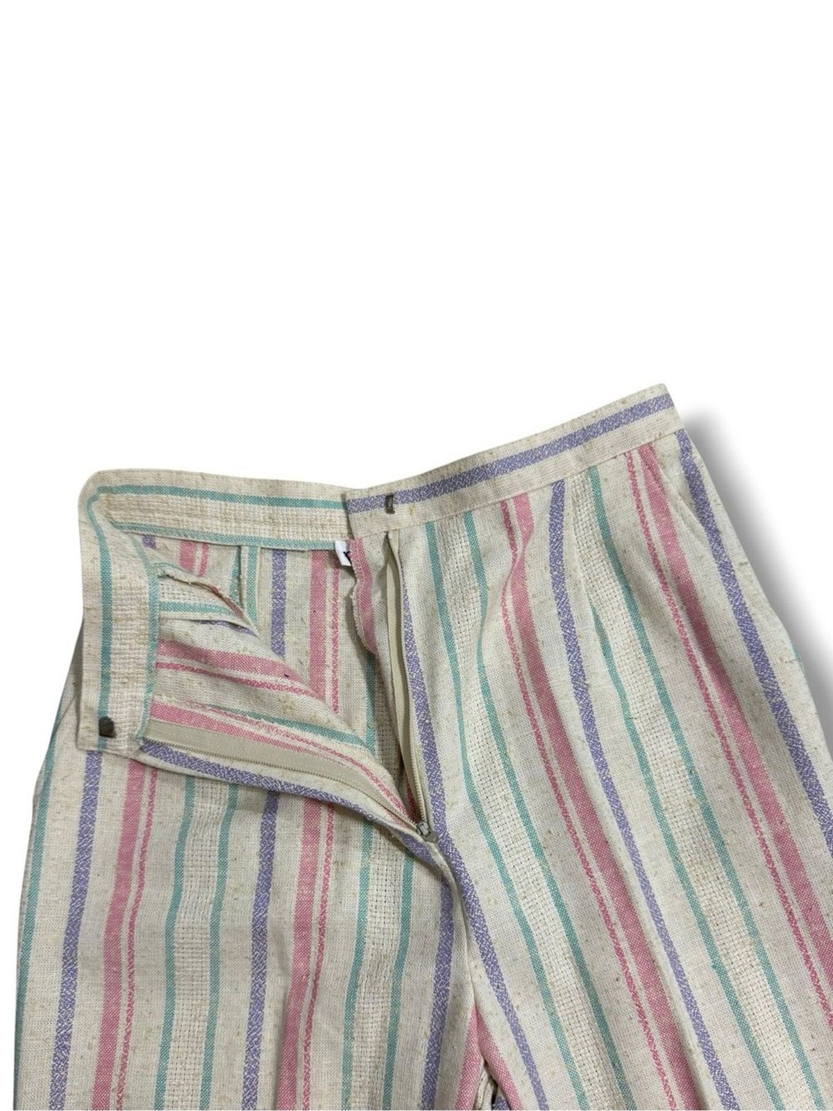 Vintage Country Suburbans Union Made Stripe Pants Size 6 High Rise Wide Leg USA
